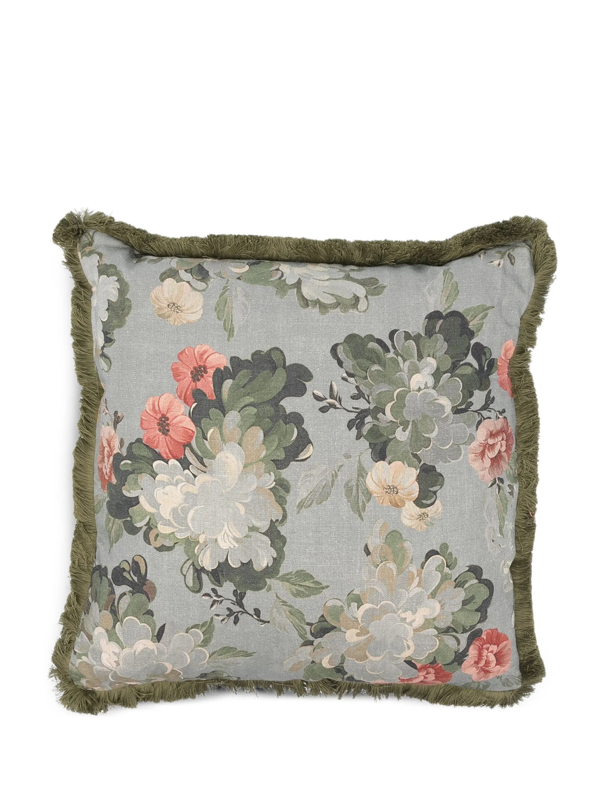 floral-print linen cushion