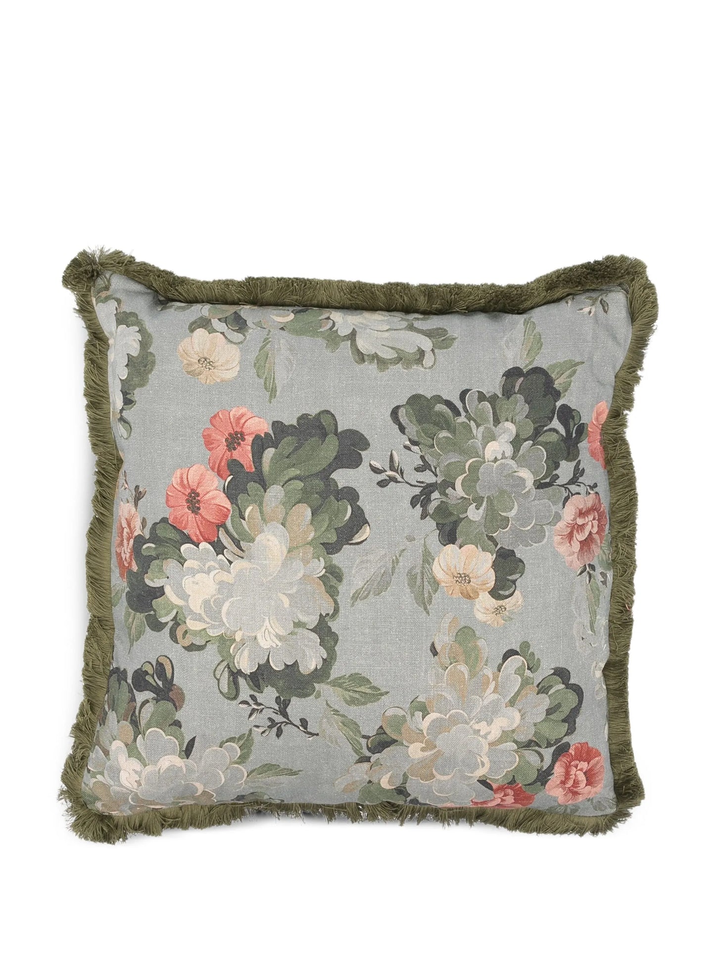 floral-print linen cushion