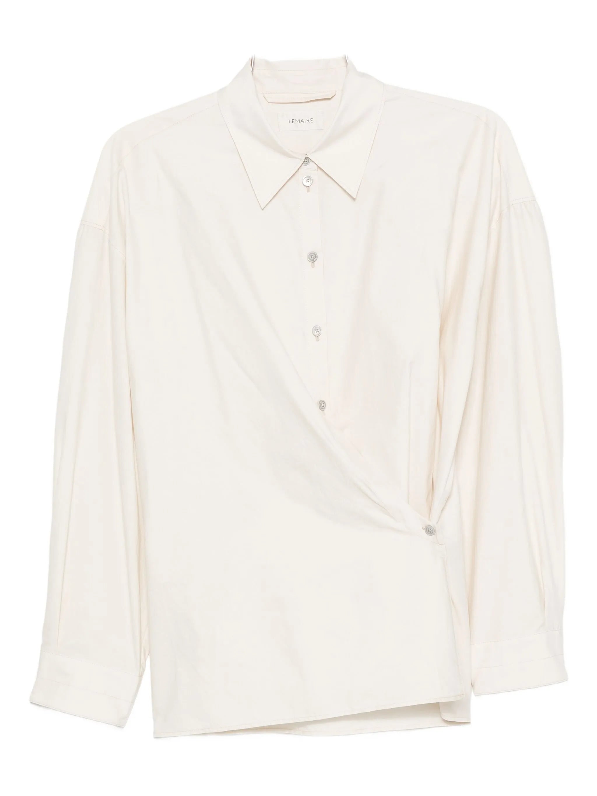 straight-collar twisted shirt