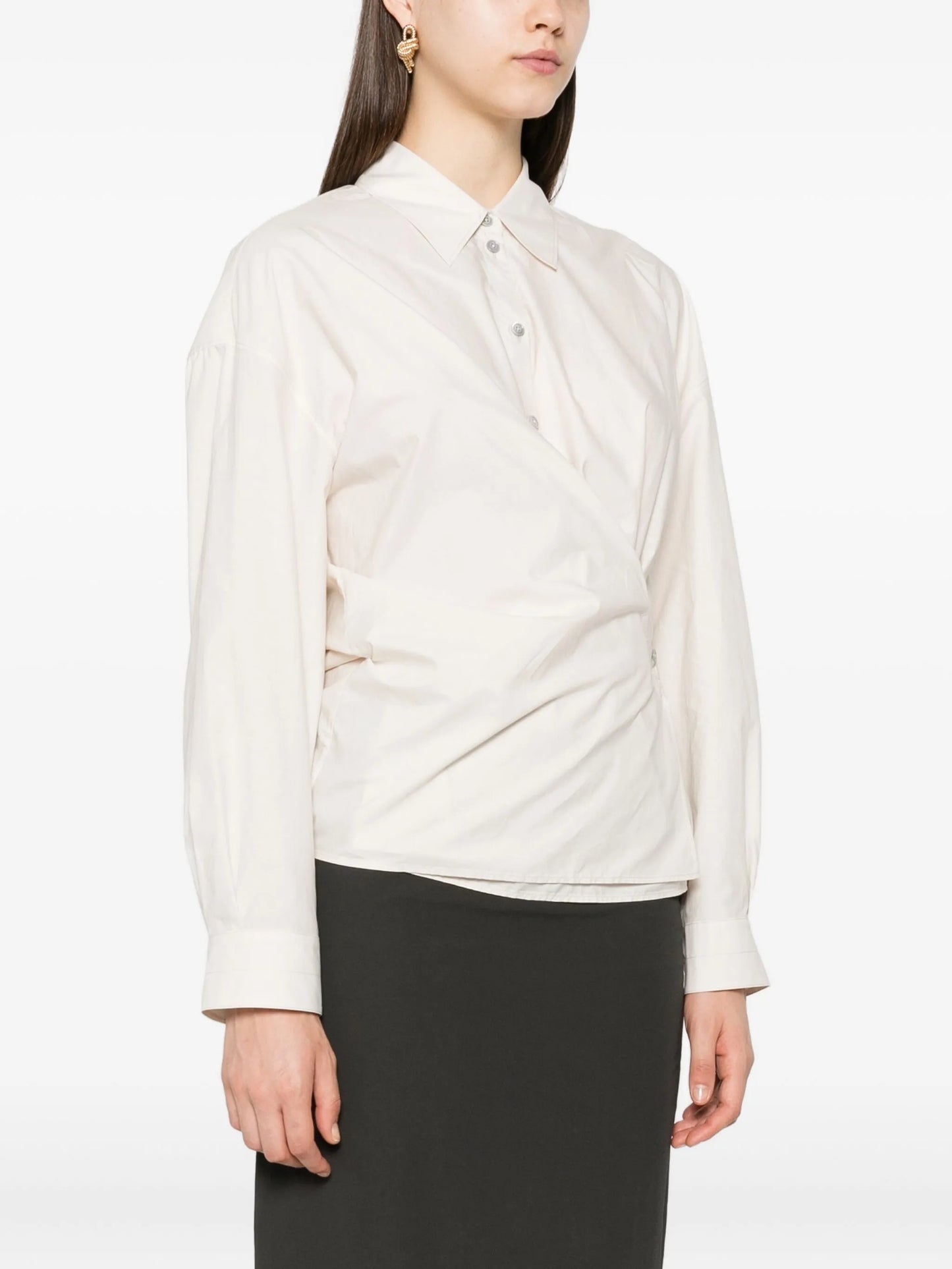 classic-collar twisted shirt