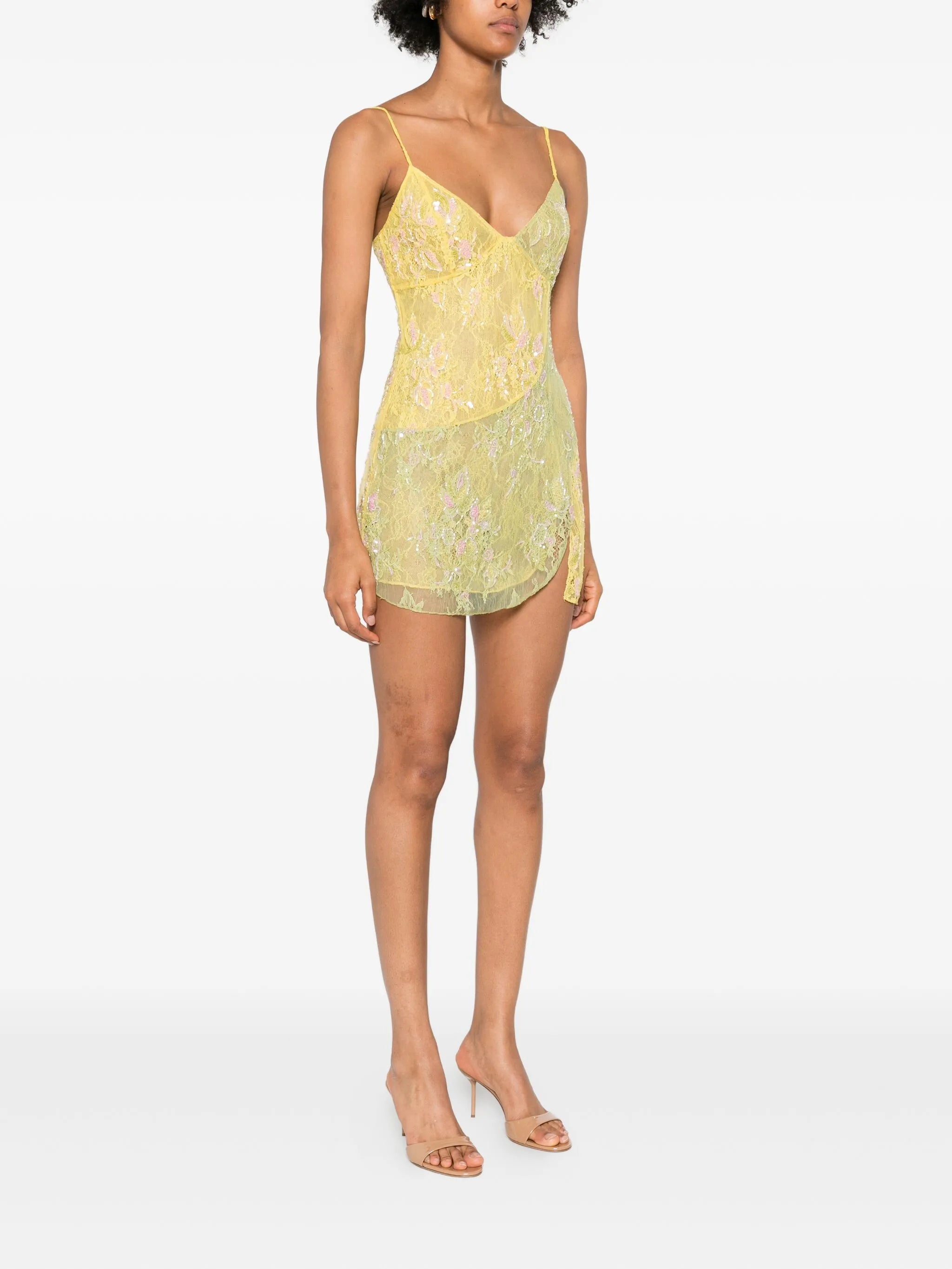 embellished spaghetti-strap dress
