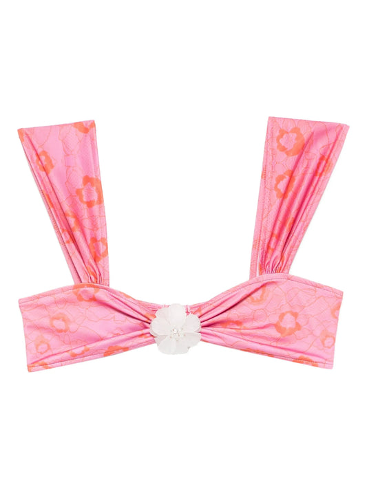 x Kiss ‘n Thrill Nikita floral-appliqué bikini top