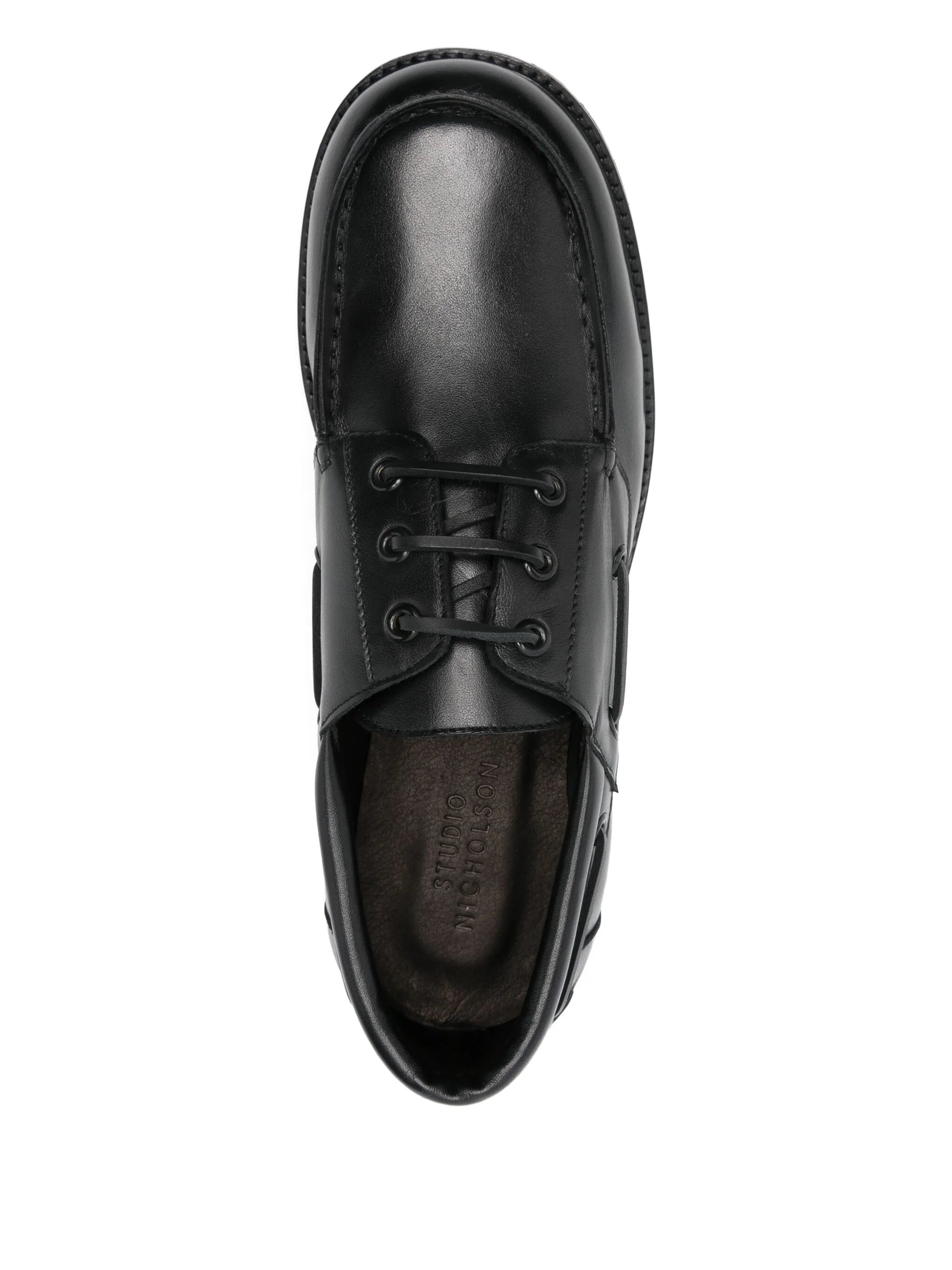 Guston leather lace-up boat shoes