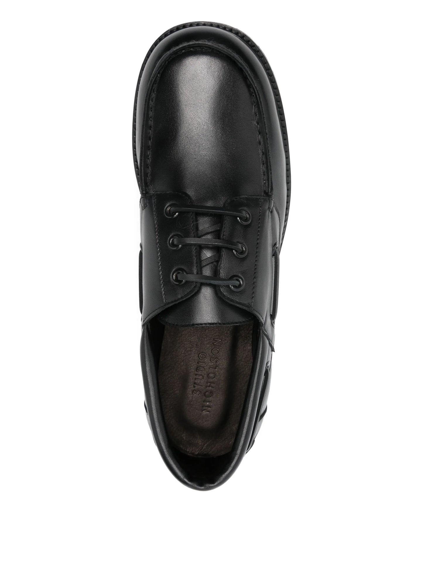 Guston leather lace-up boat shoes