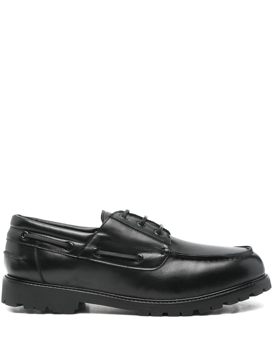 Guston leather lace-up boat shoes