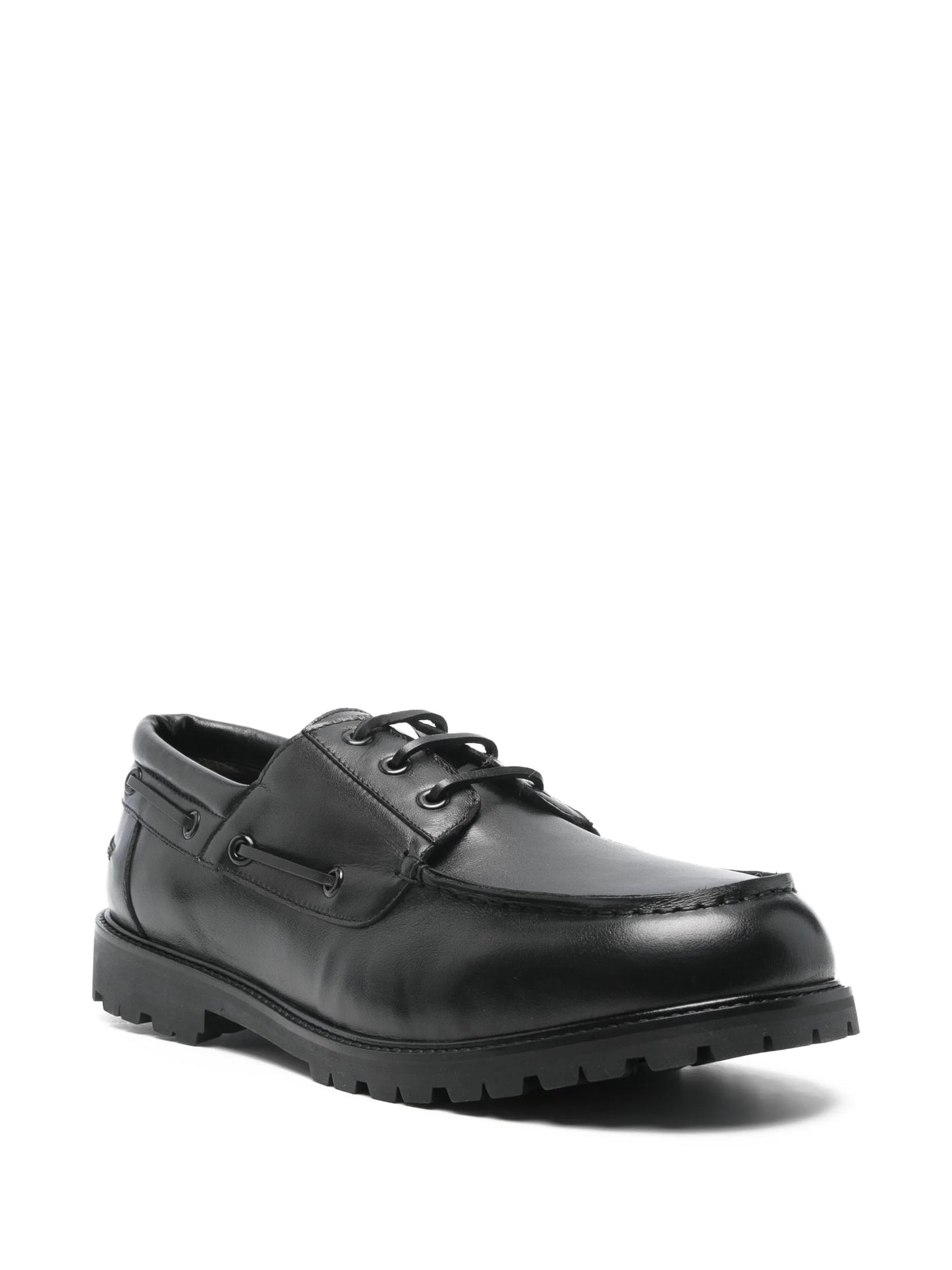 Guston leather lace-up boat shoes
