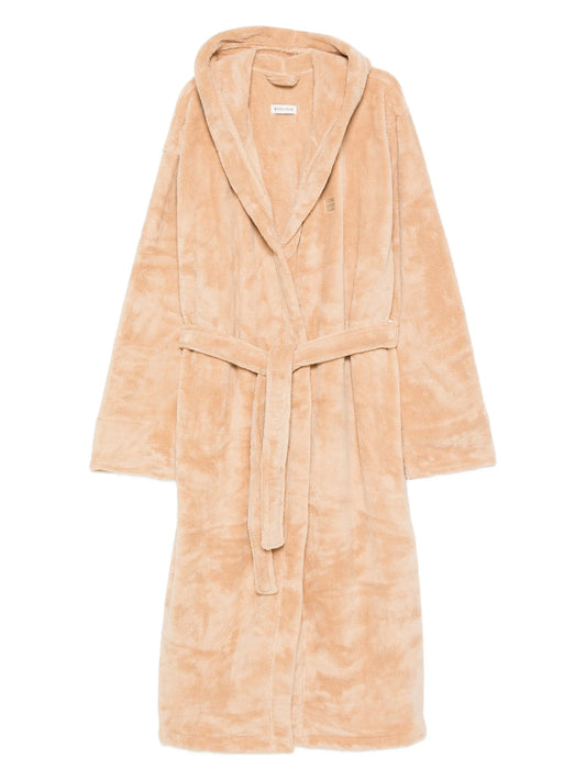 hooded belted robe