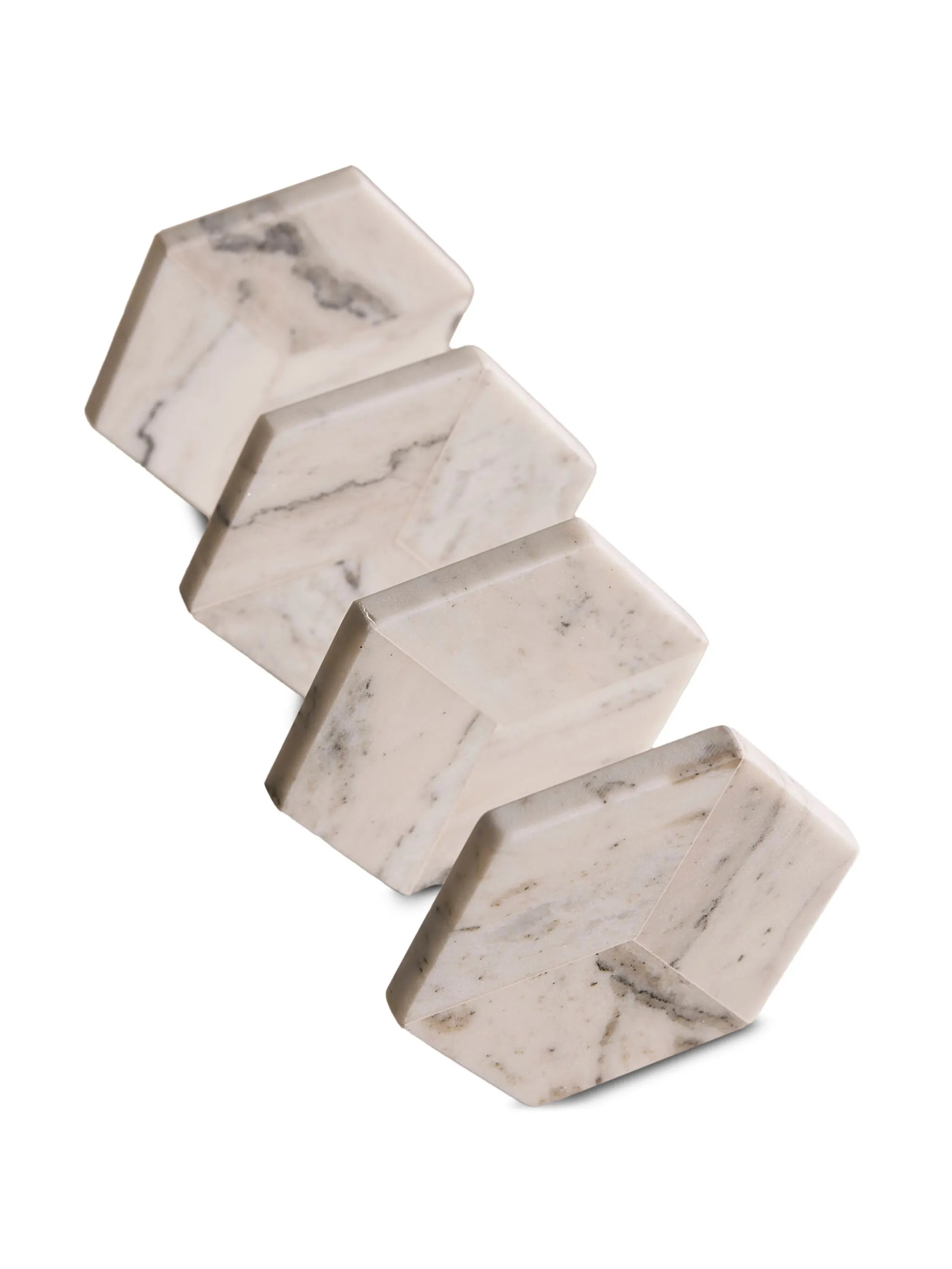 Clyde marble hexagonal coasters (set of four)