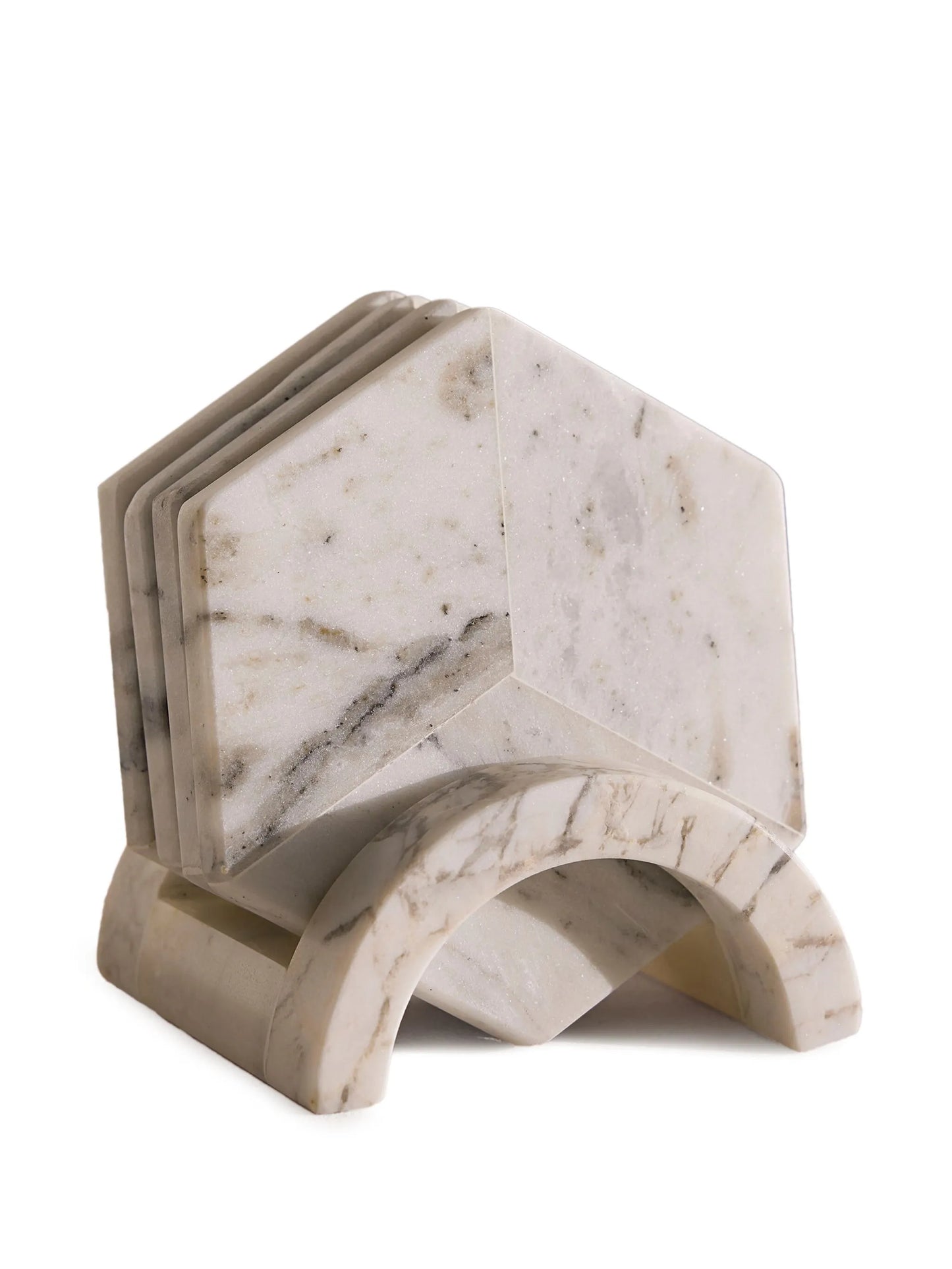 Clyde marble hexagonal coasters (set of four)
