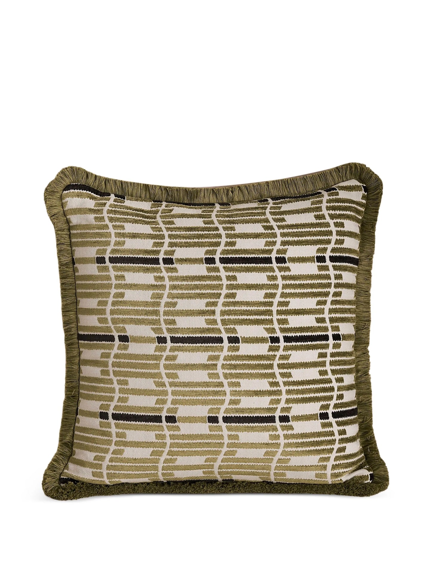 Erin geometric-pattern fringed cushion