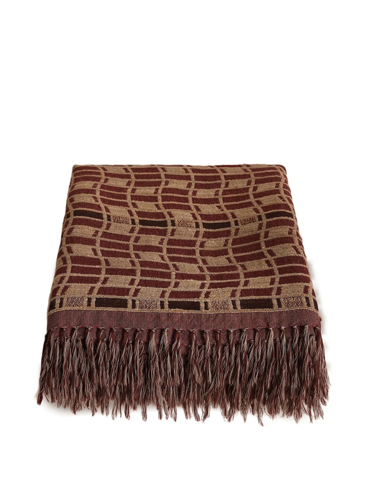 Erin geometric-pattern fringed throw