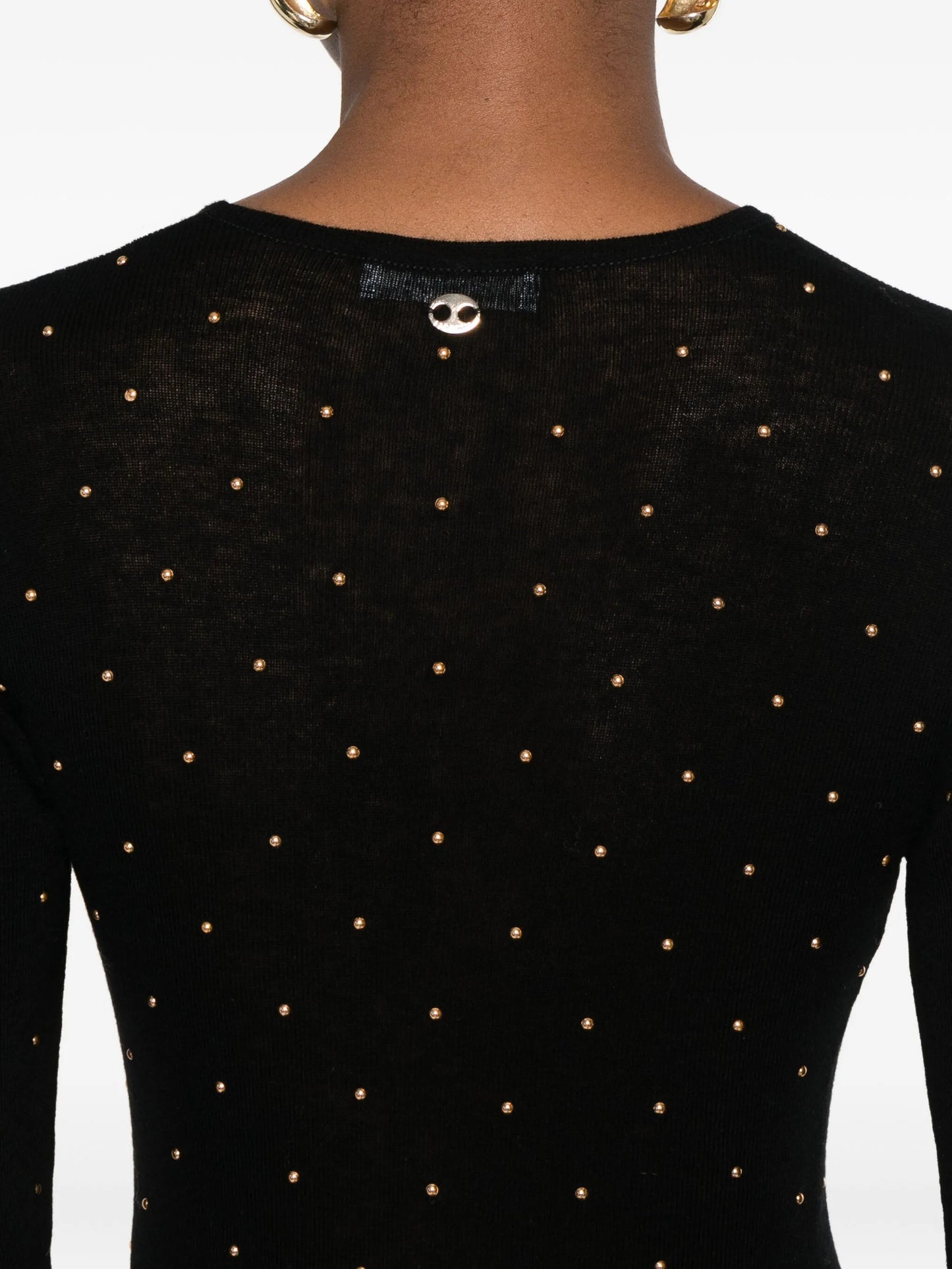bead-embellished long-sleeve maxi dress