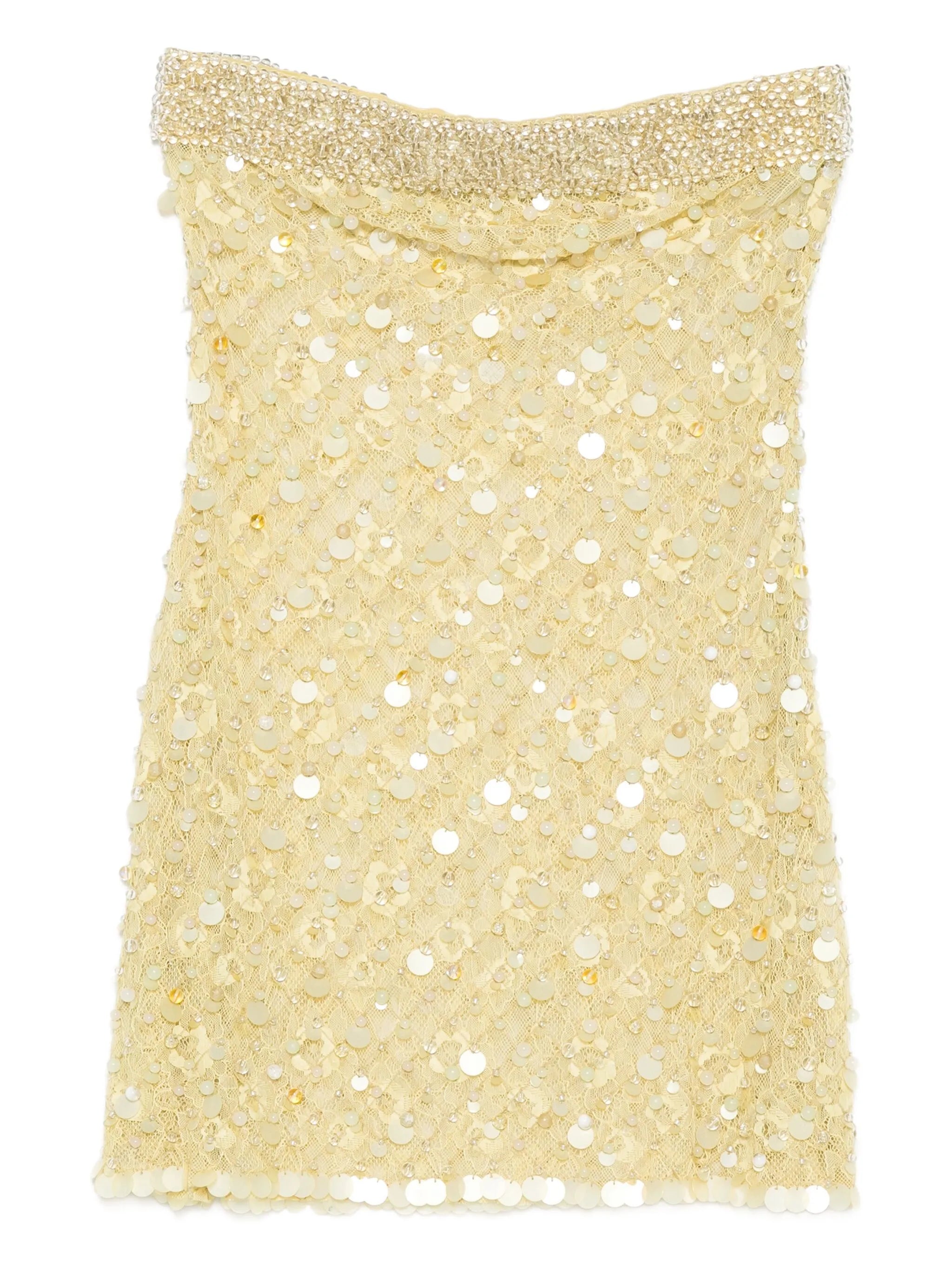 sequin-embellished strapless mini dress