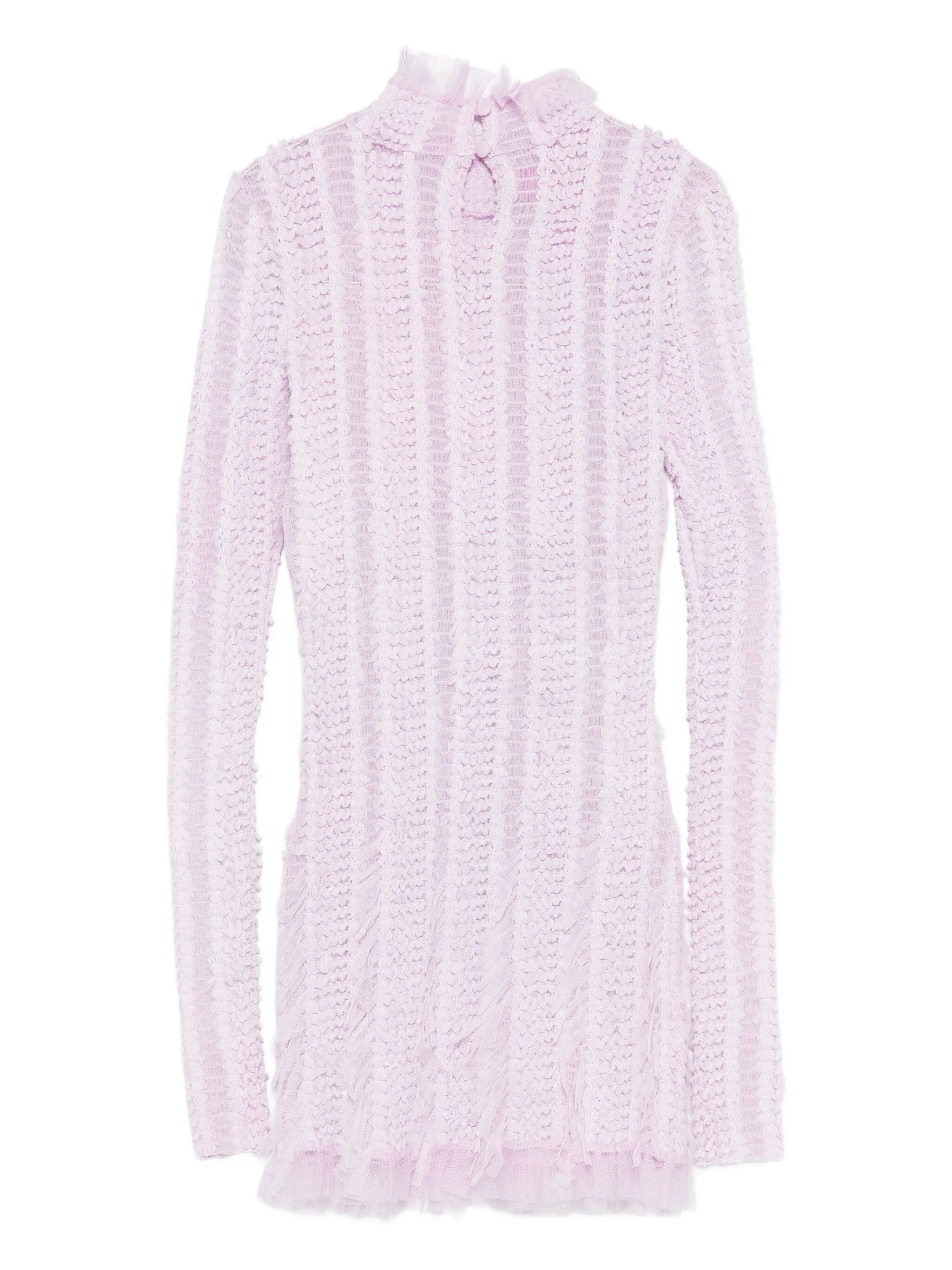 Angel high-neck long-sleeve mini dress