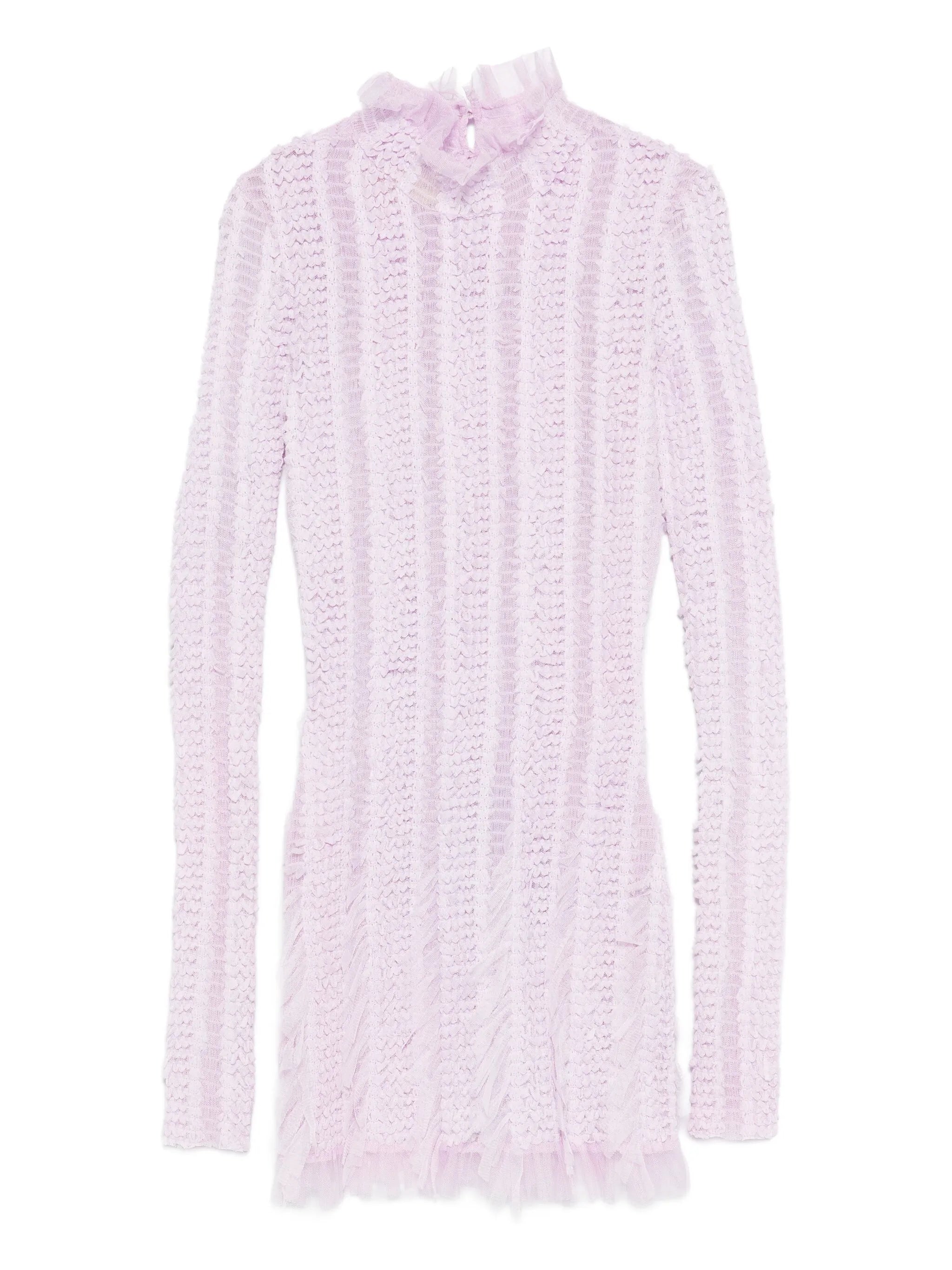 Angel high-neck long-sleeve mini dress