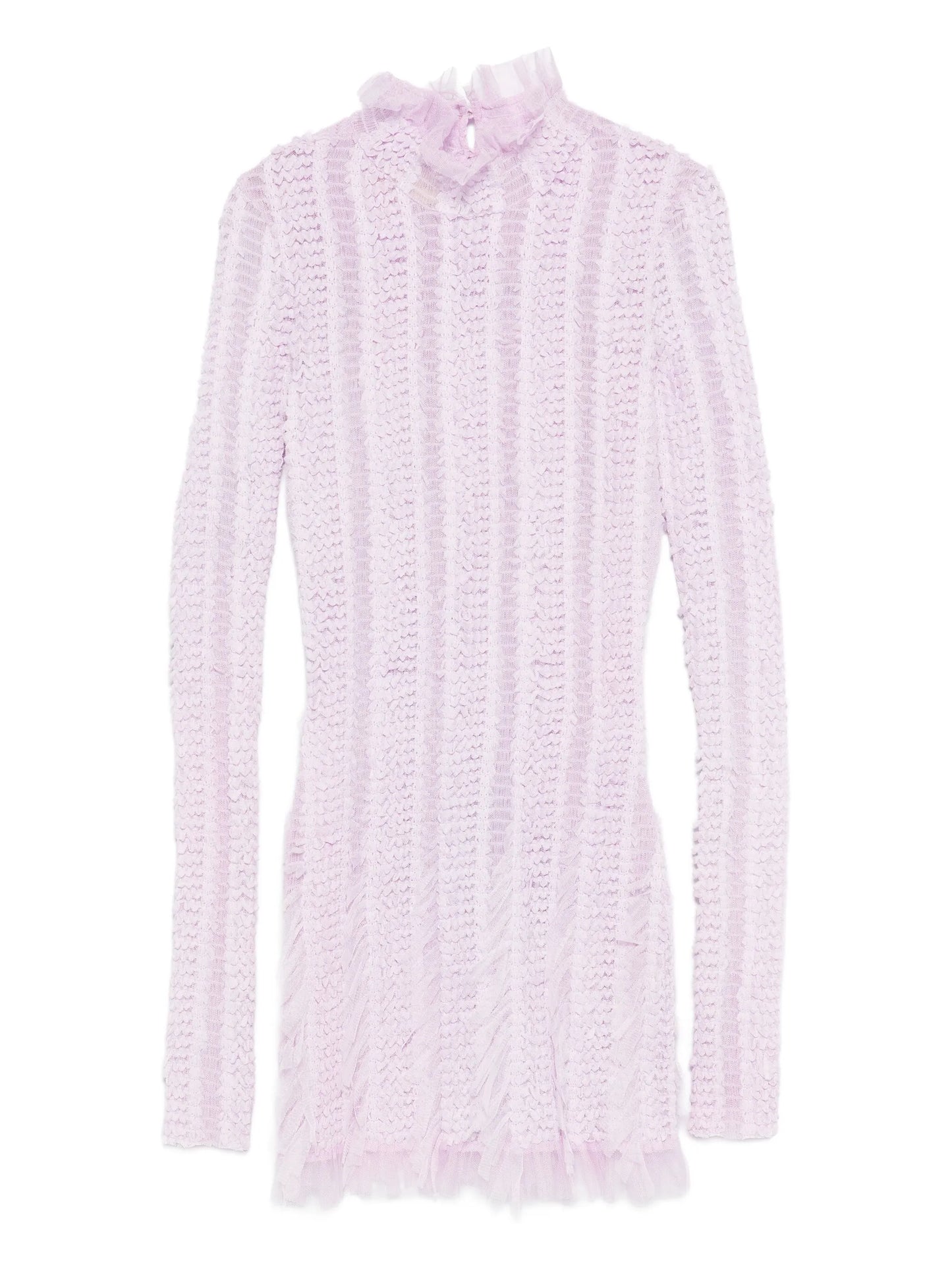 Angel high-neck long-sleeve mini dress