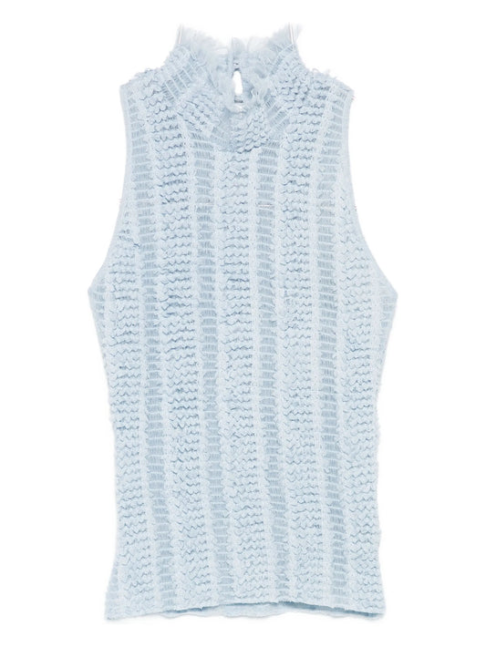 ruffled high-neck top