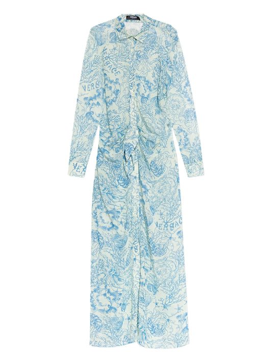 Barocco-print maxi dress