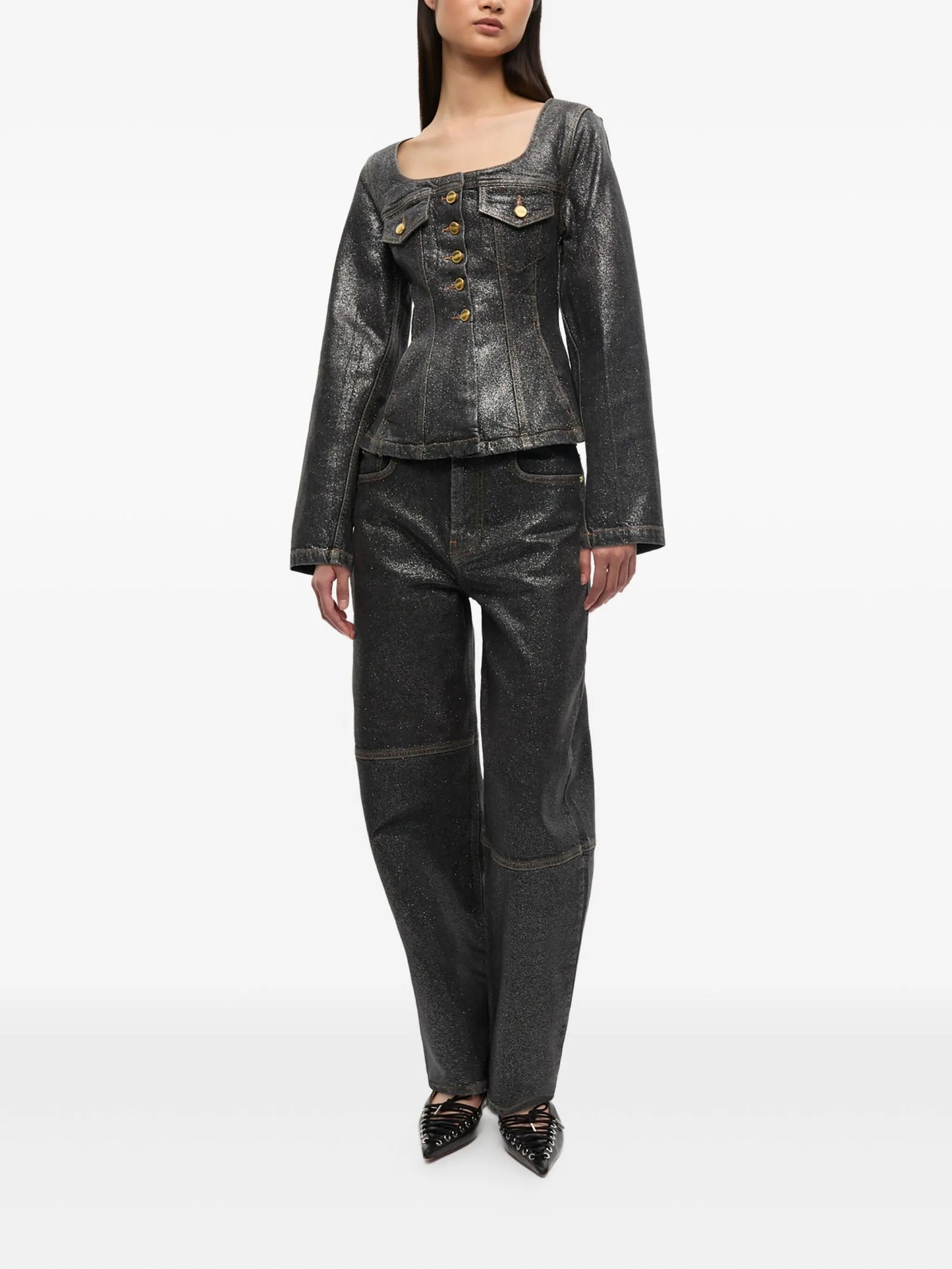 square-neck denim jacket