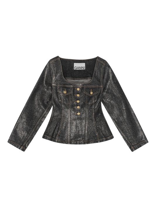 square-neck denim jacket