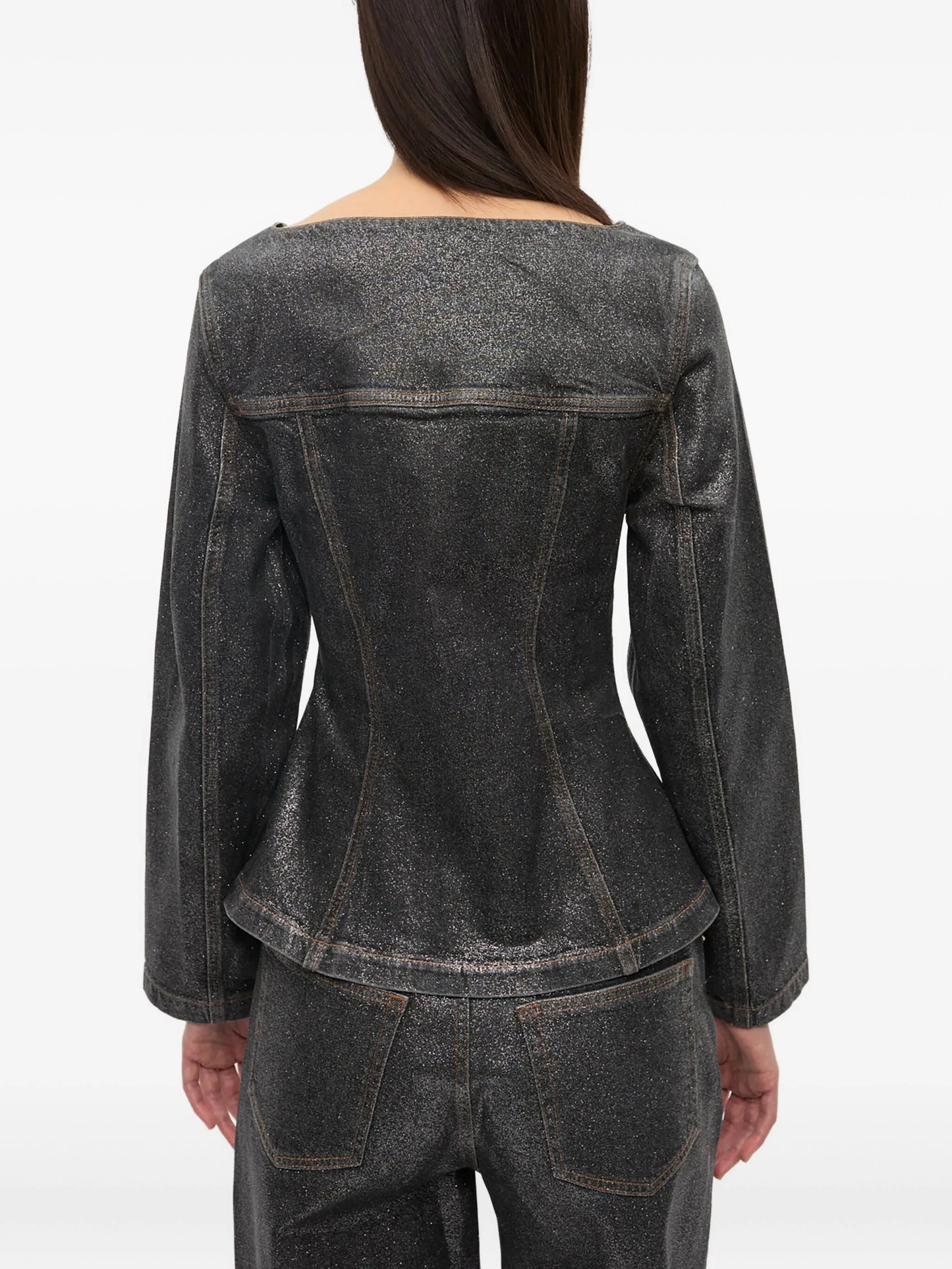 square-neck denim jacket