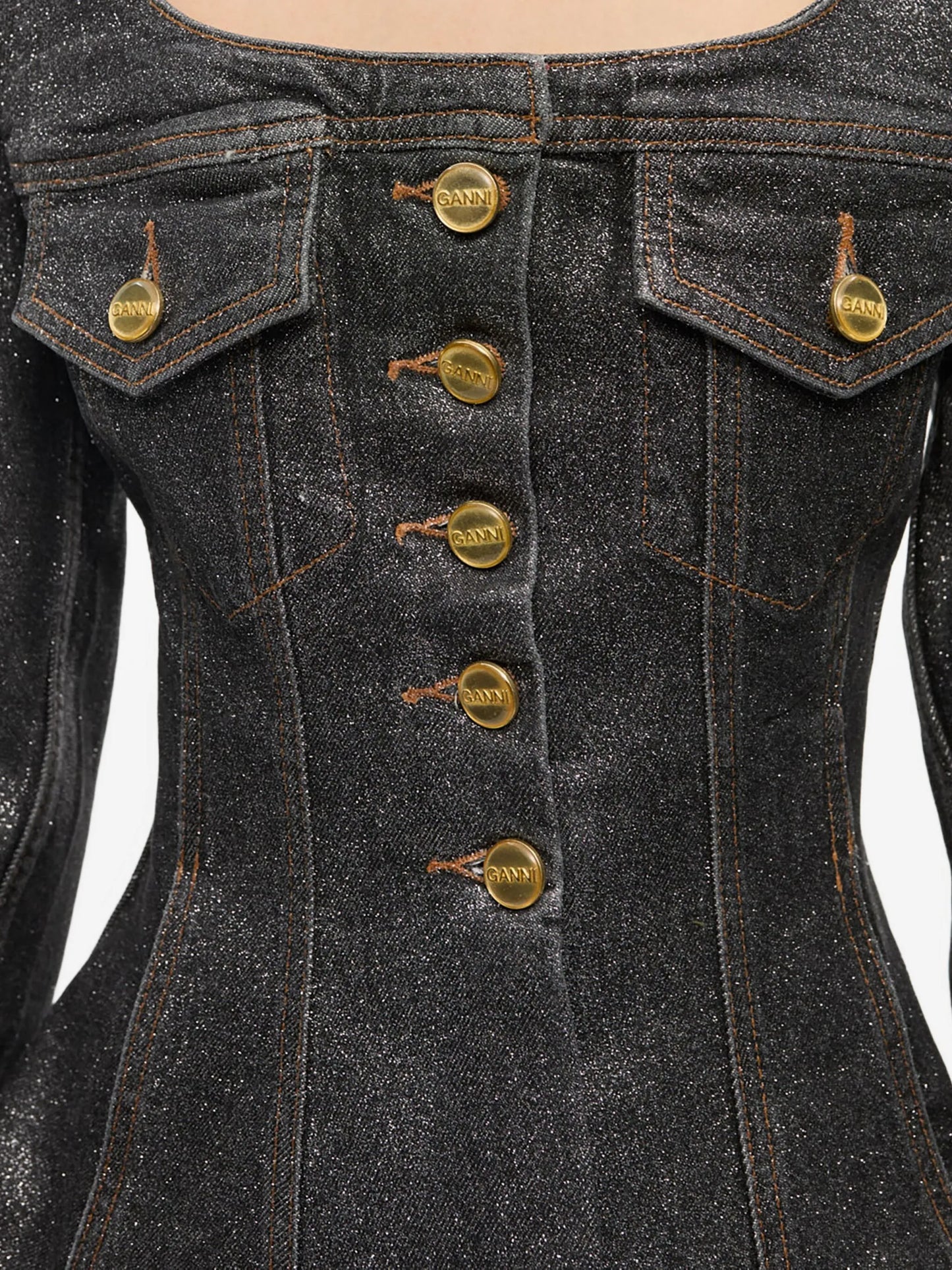 square-neck denim jacket
