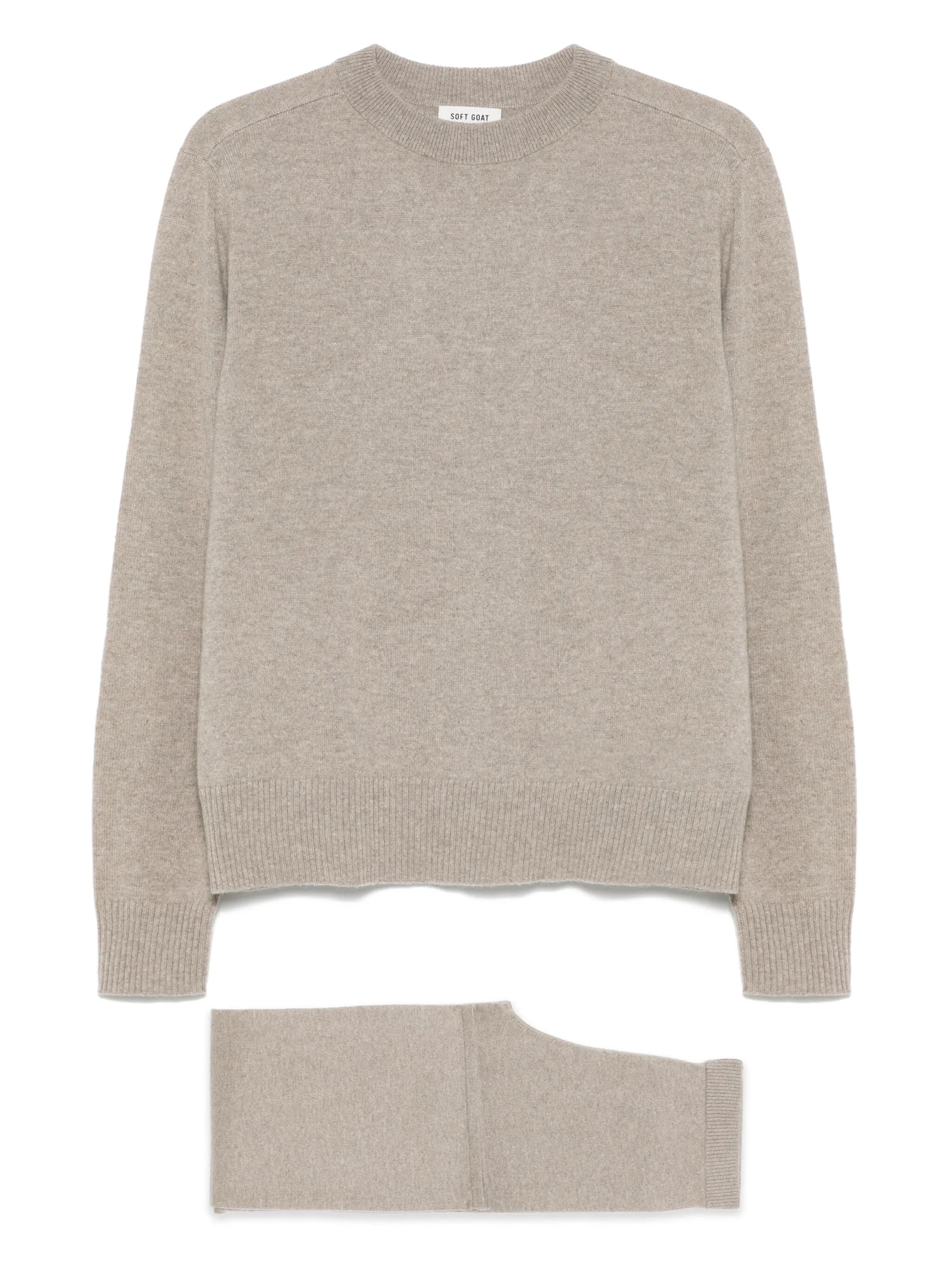 Knit cashmere set jumper and straight leg trousers
