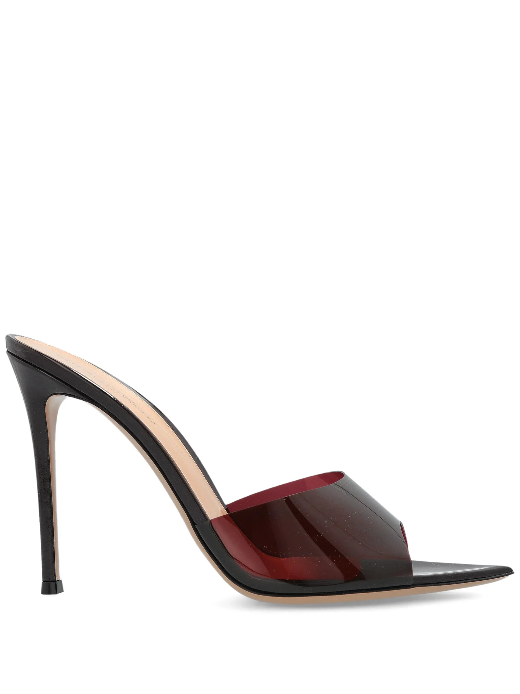 100mm leather heeled mules