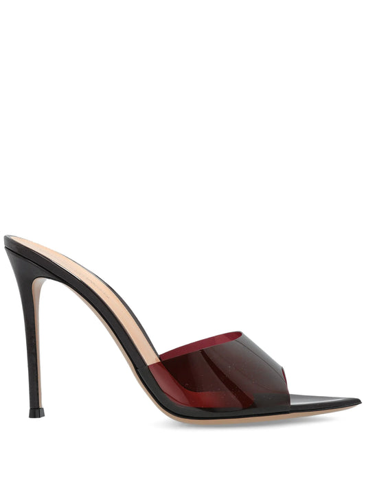 100mm leather heeled mules