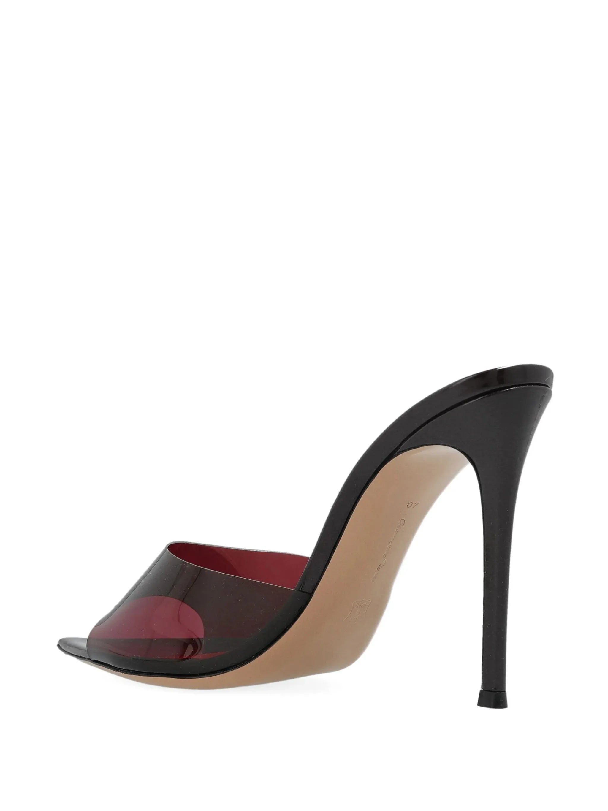 100mm leather heeled mules