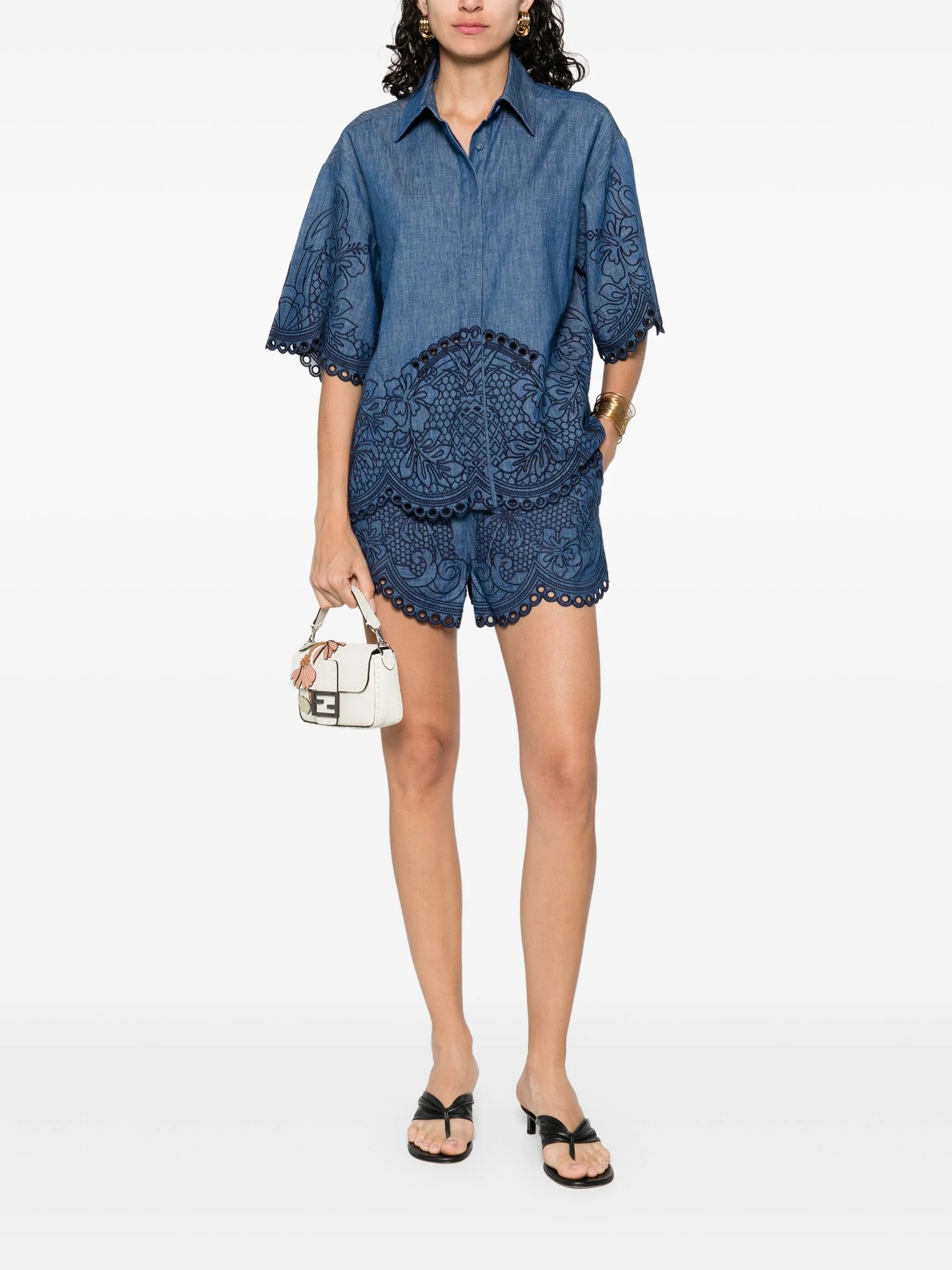 embroidered shorts