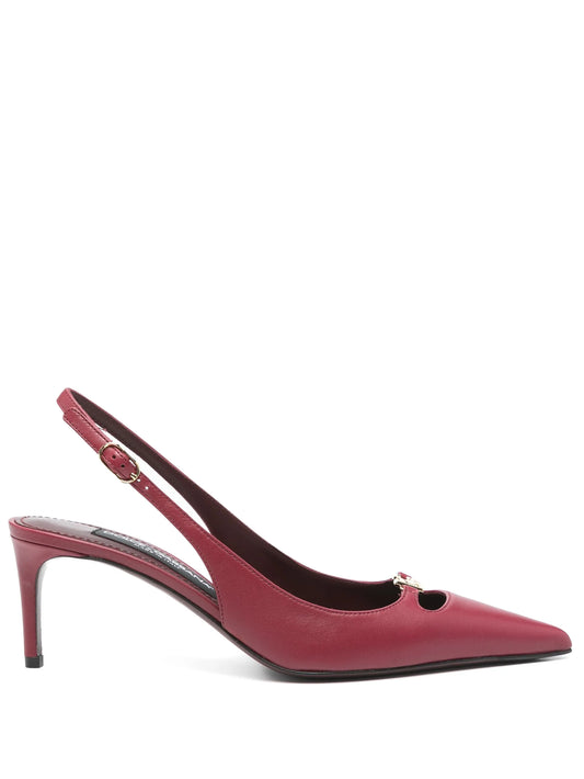 60mm leather slingback pumps