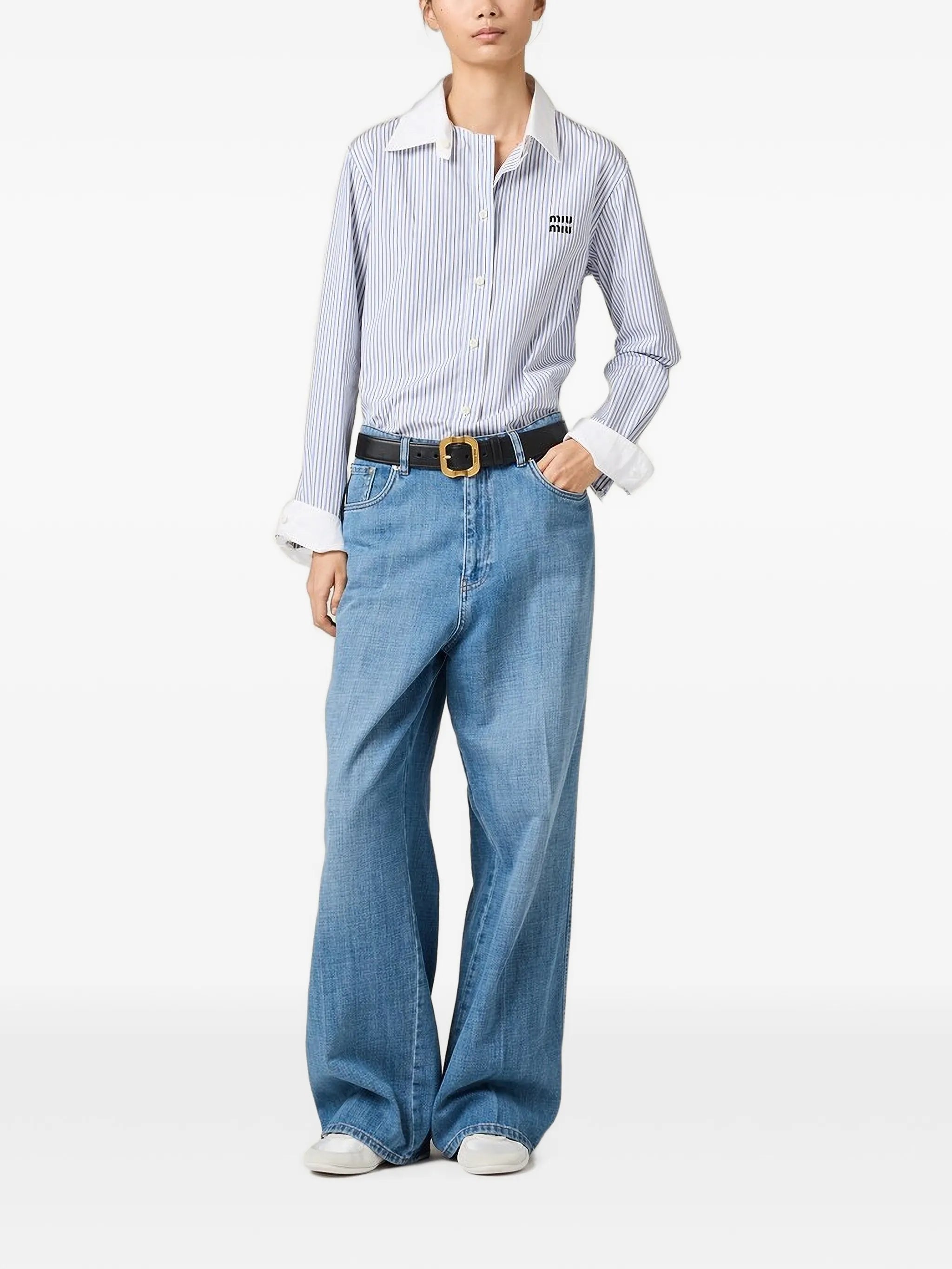 logo-appliqué jeans