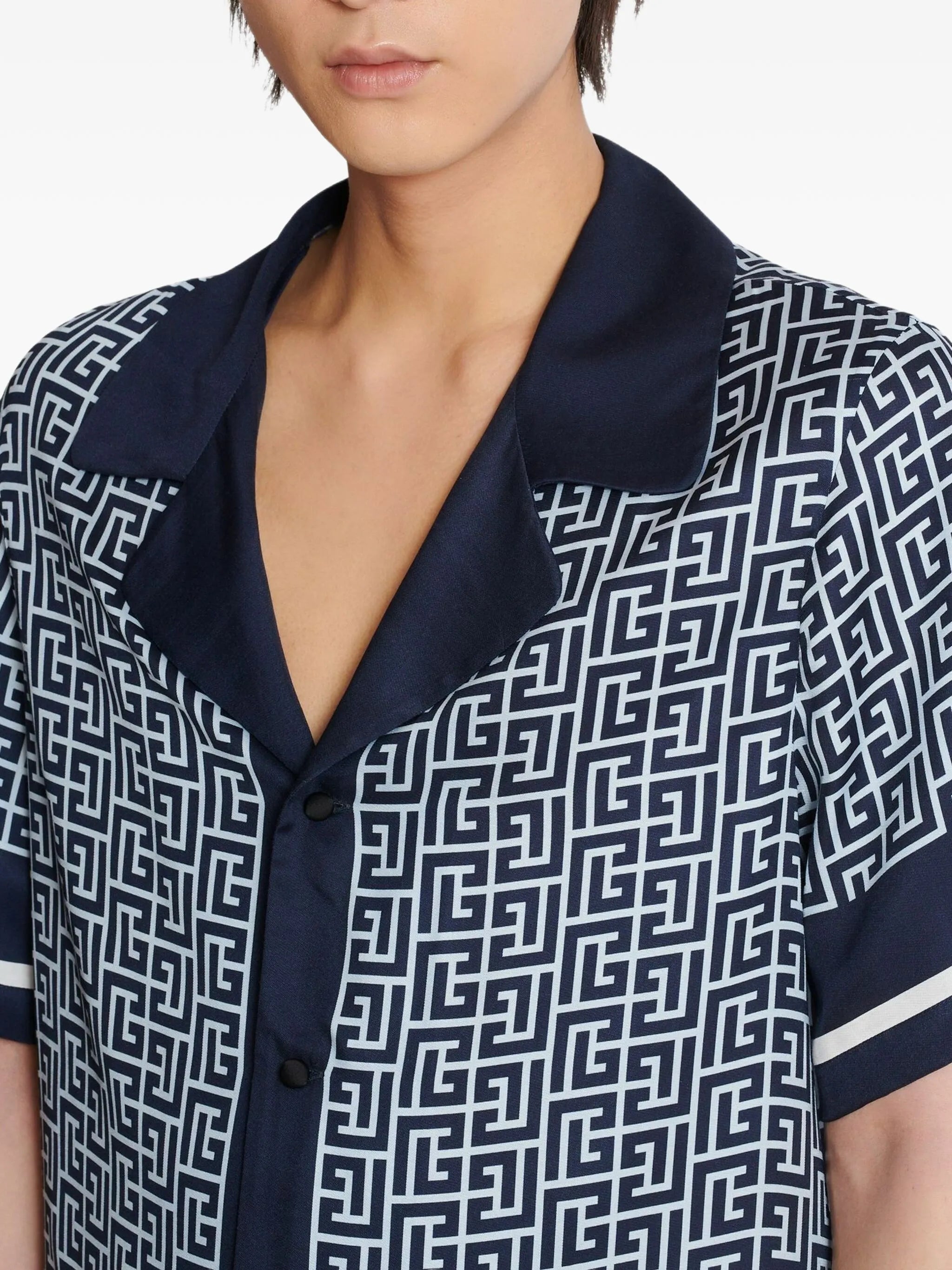 monogram-pattern shirt