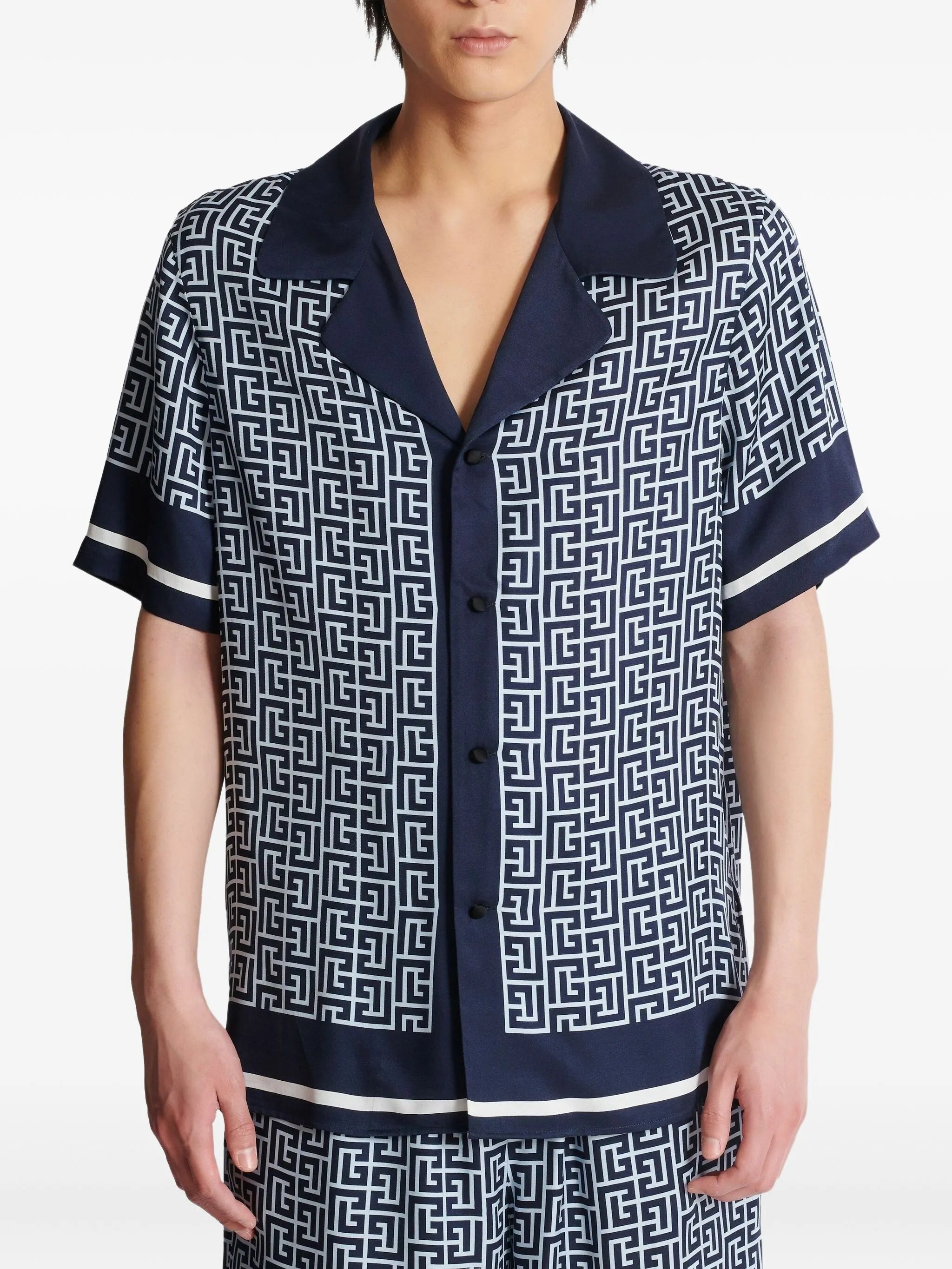 monogram-pattern shirt