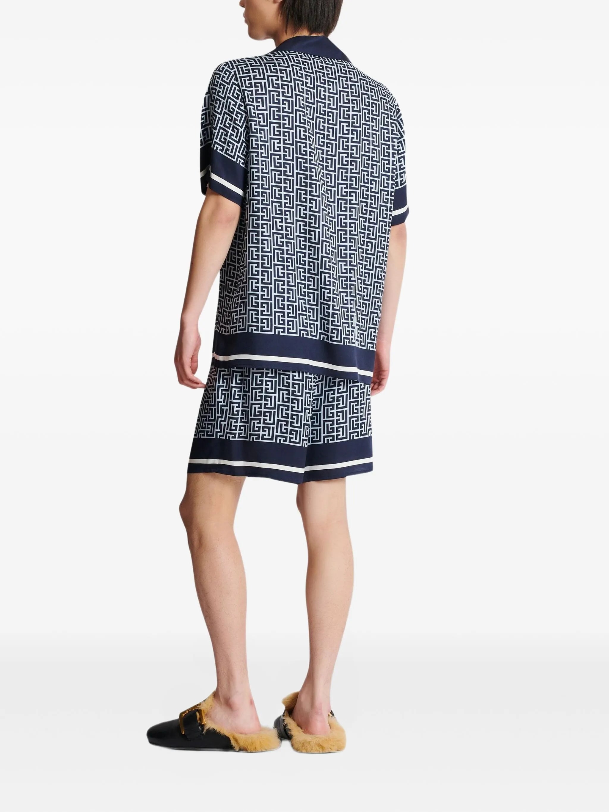 monogram-pattern shirt
