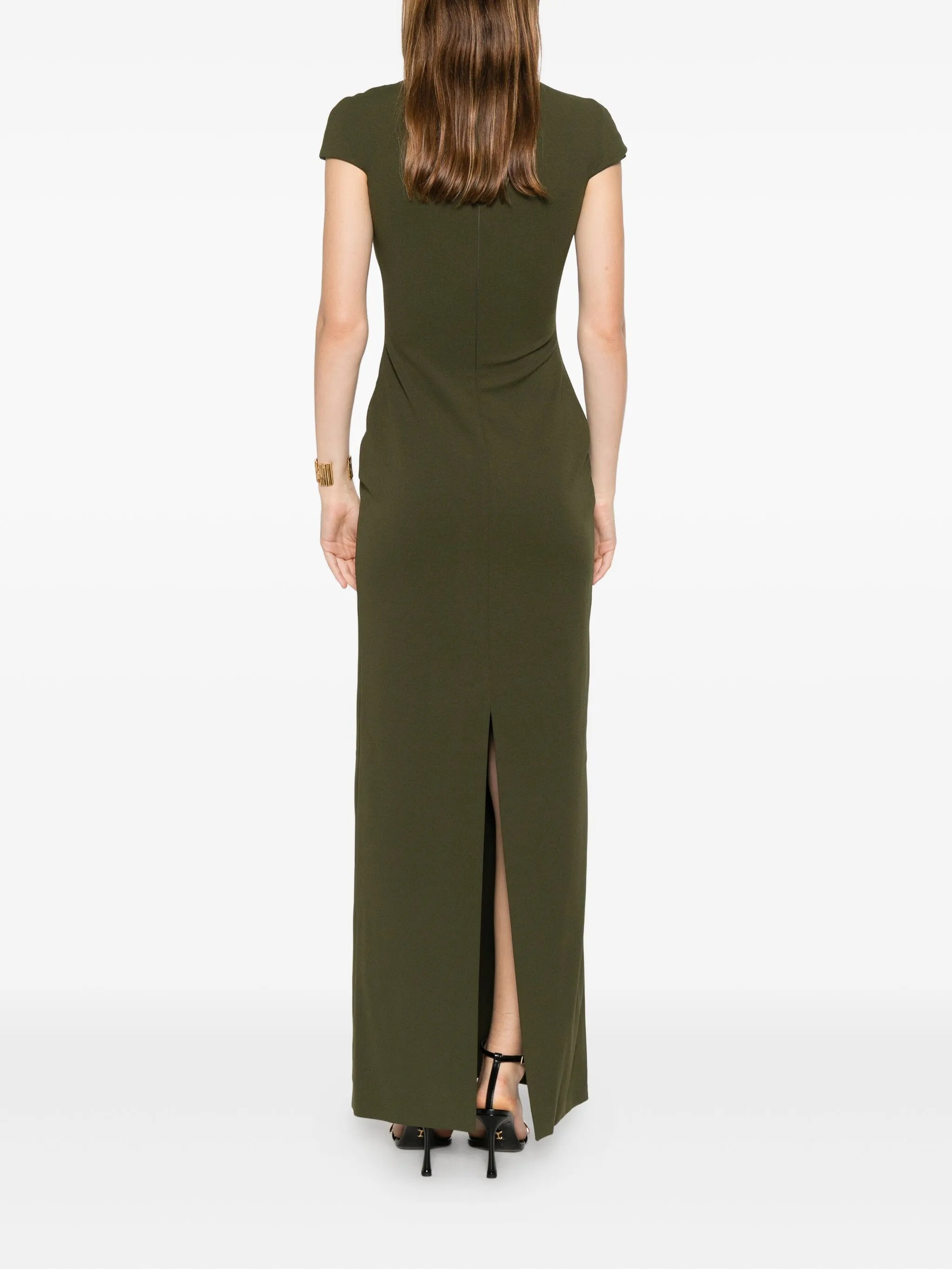 high-neck lang maxi dress