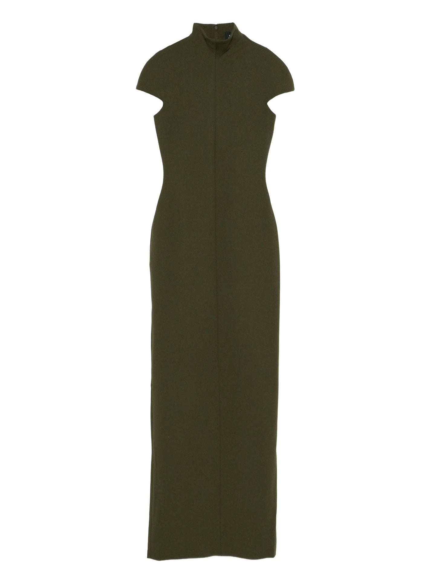 high-neck lang maxi dress
