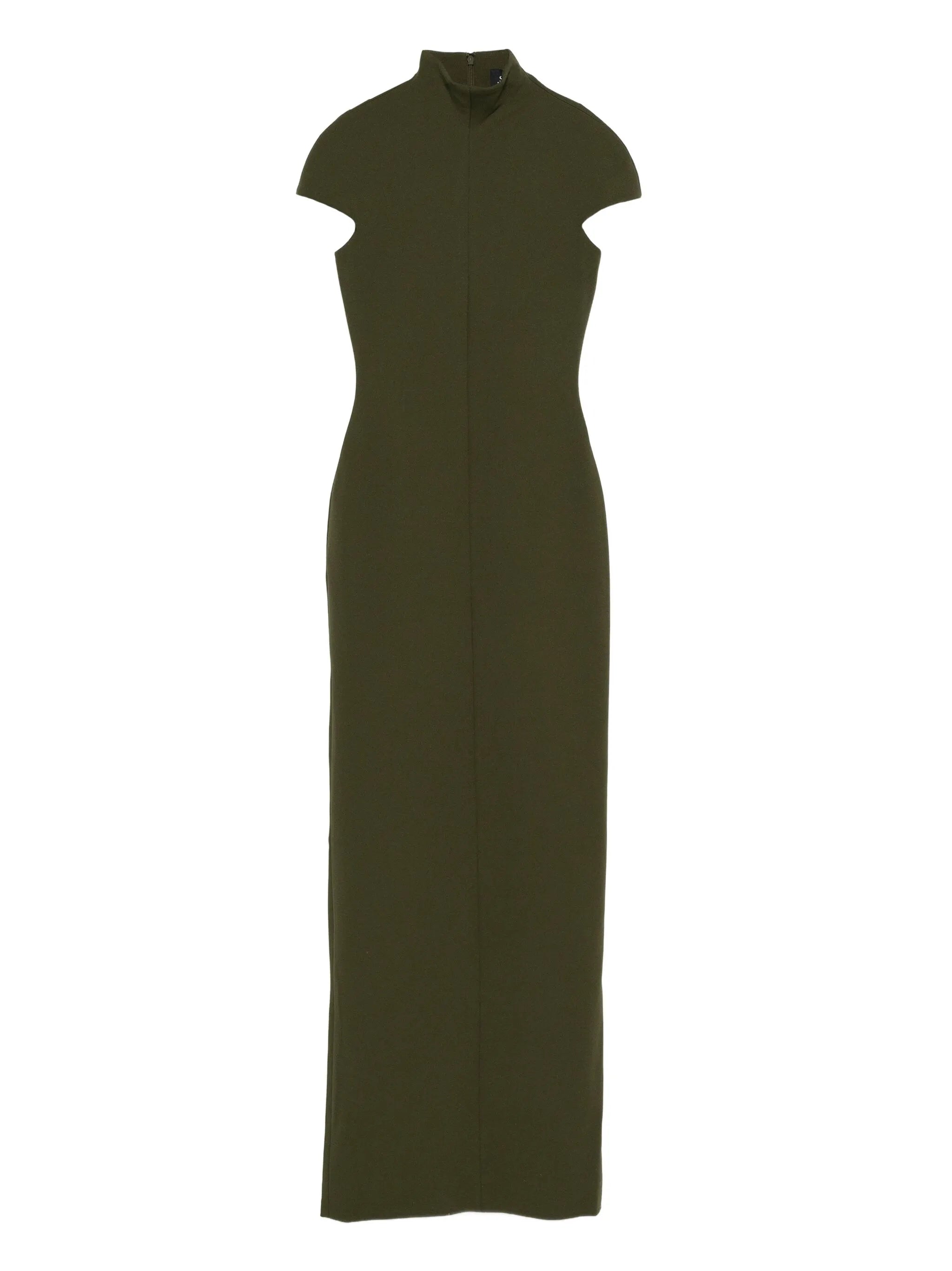 high-neck lang maxi dress
