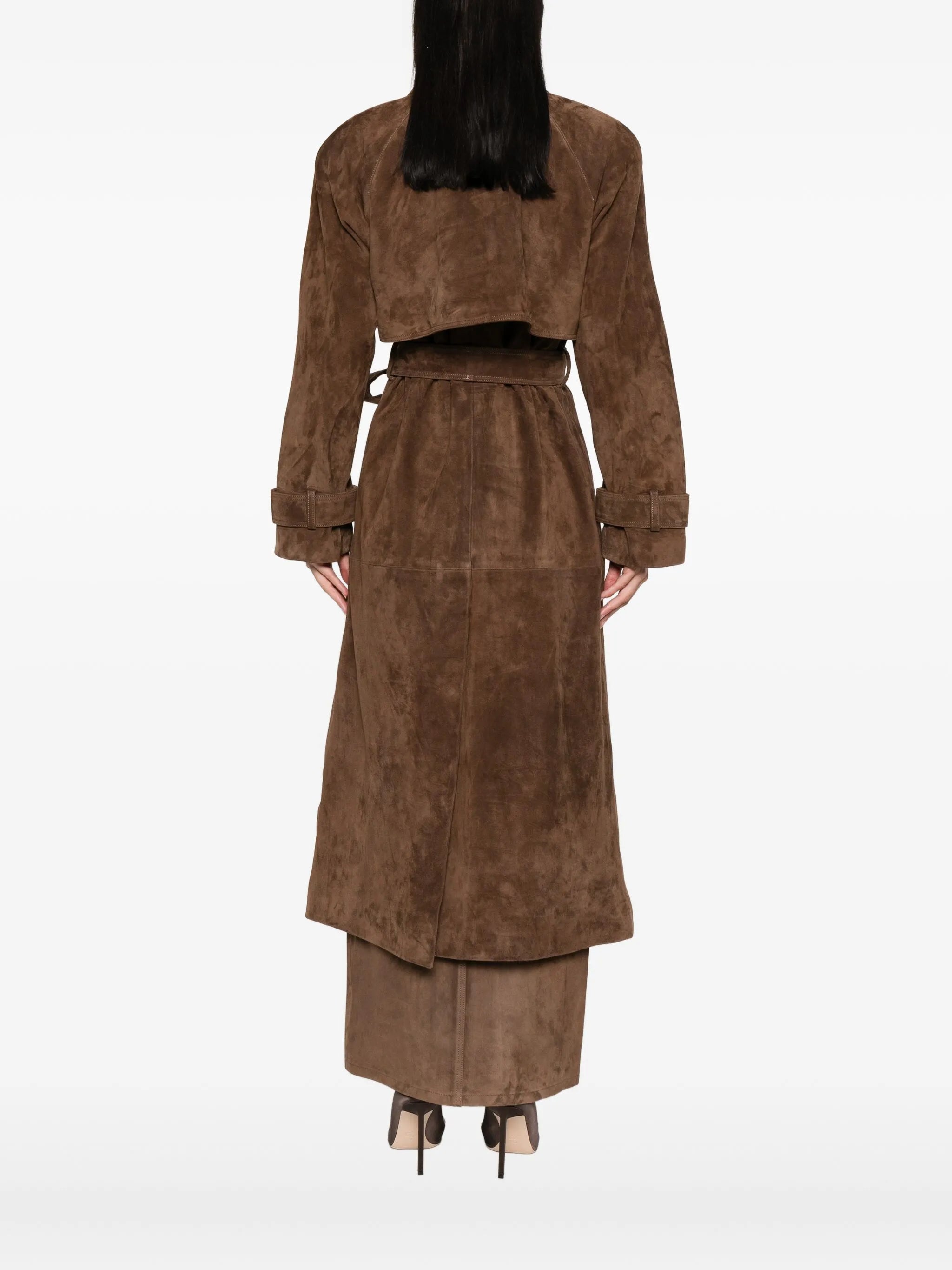 Corrin suede trench coat