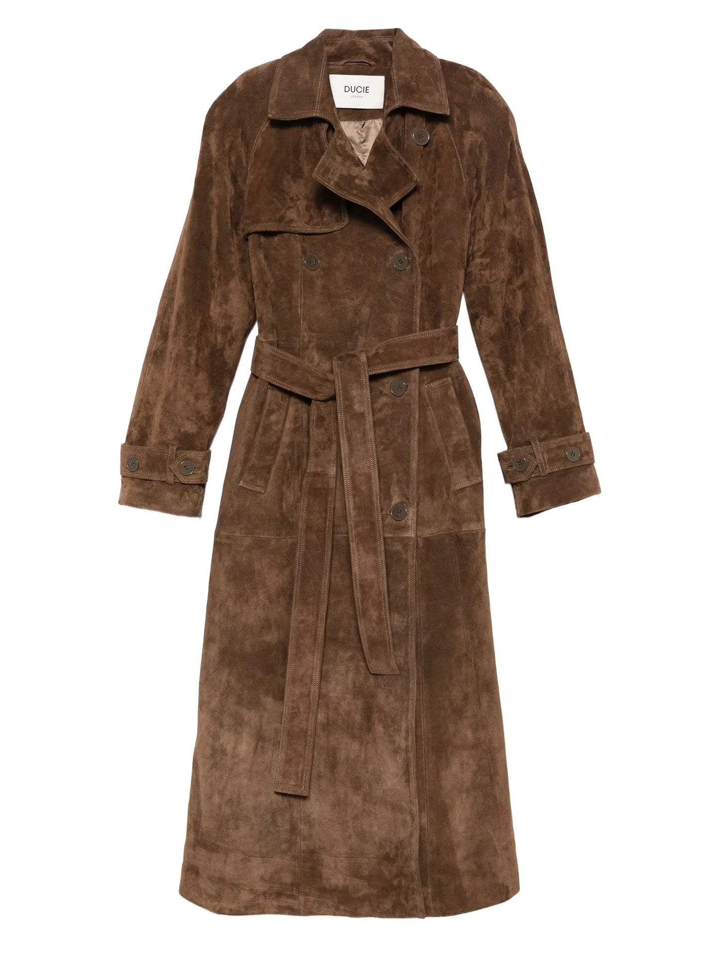Corrin suede trench coat