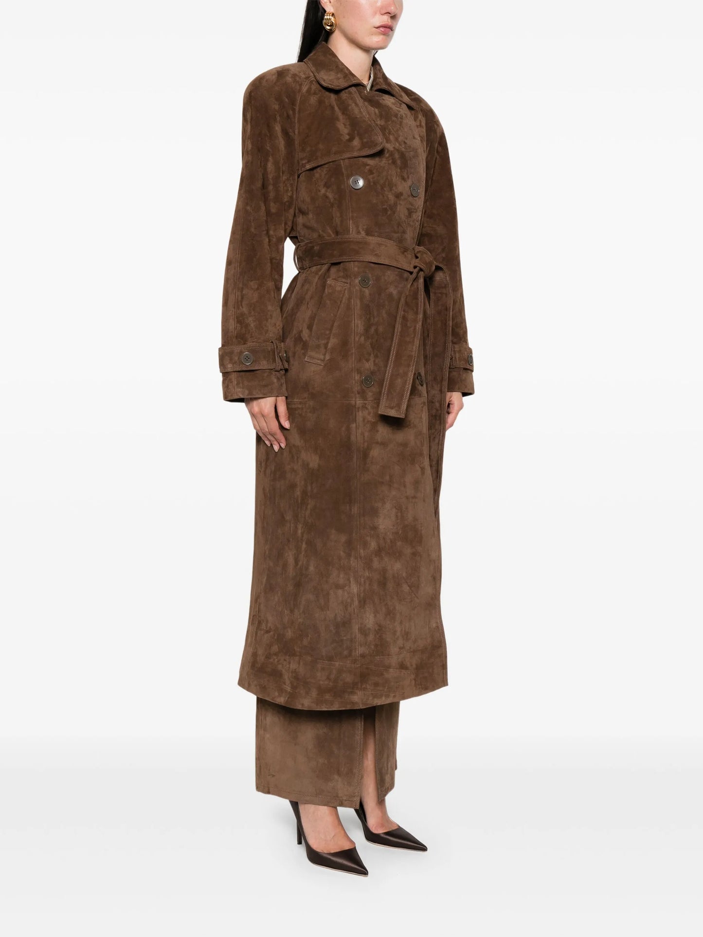Corrin suede trench coat