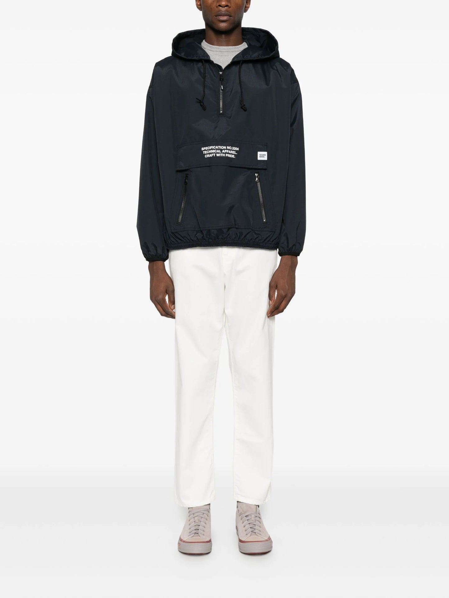 logo-print hooded jacket