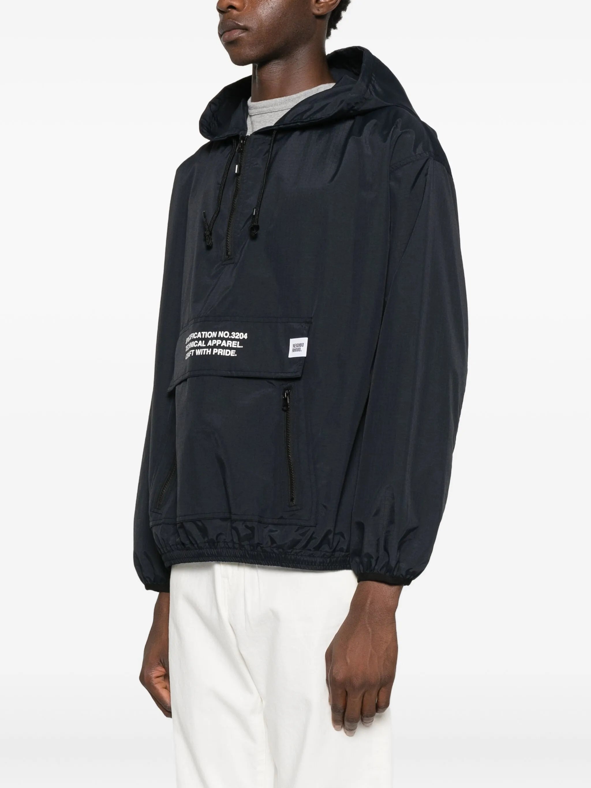 logo-print hooded jacket