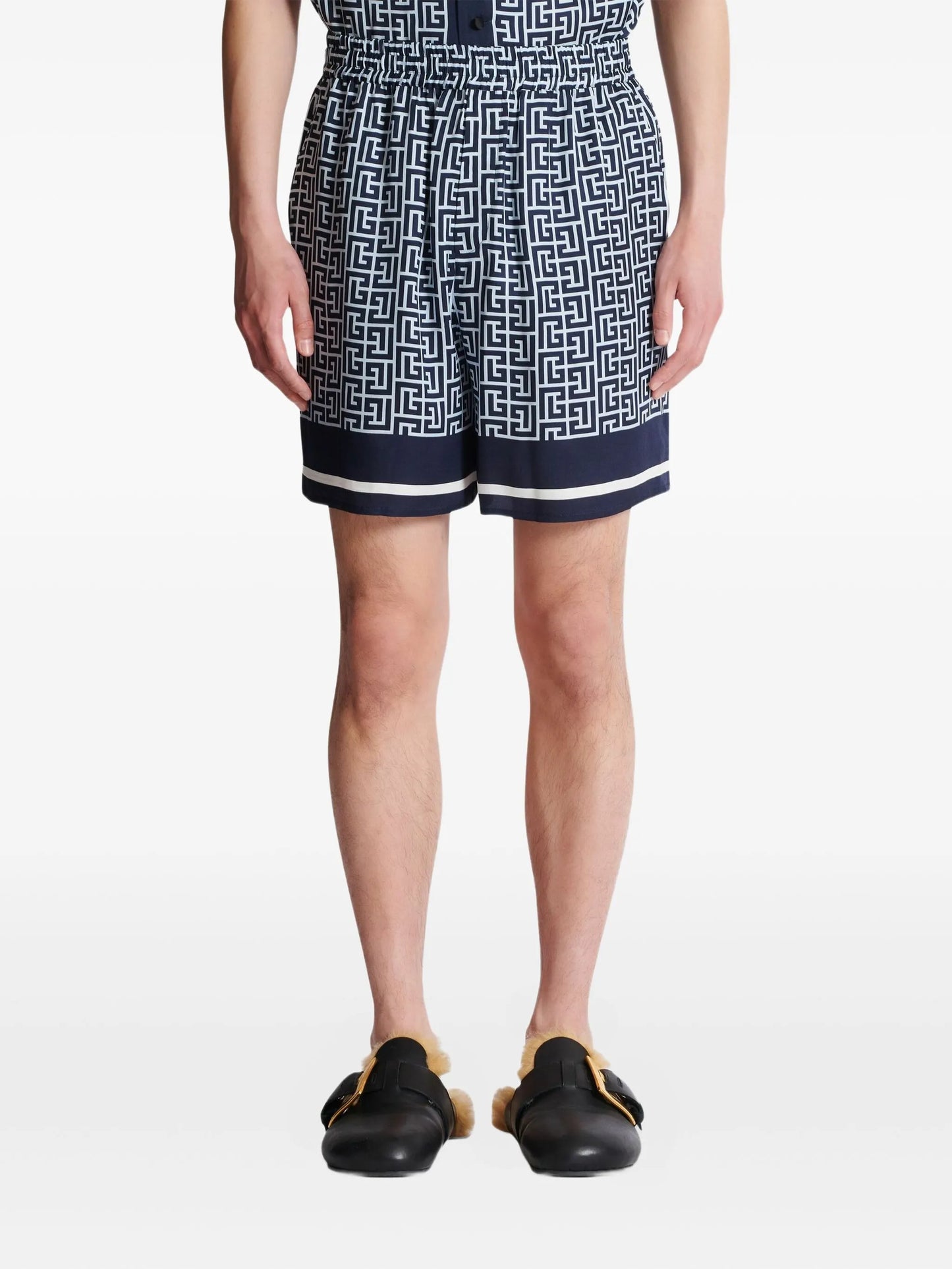 monogram-pattern shorts