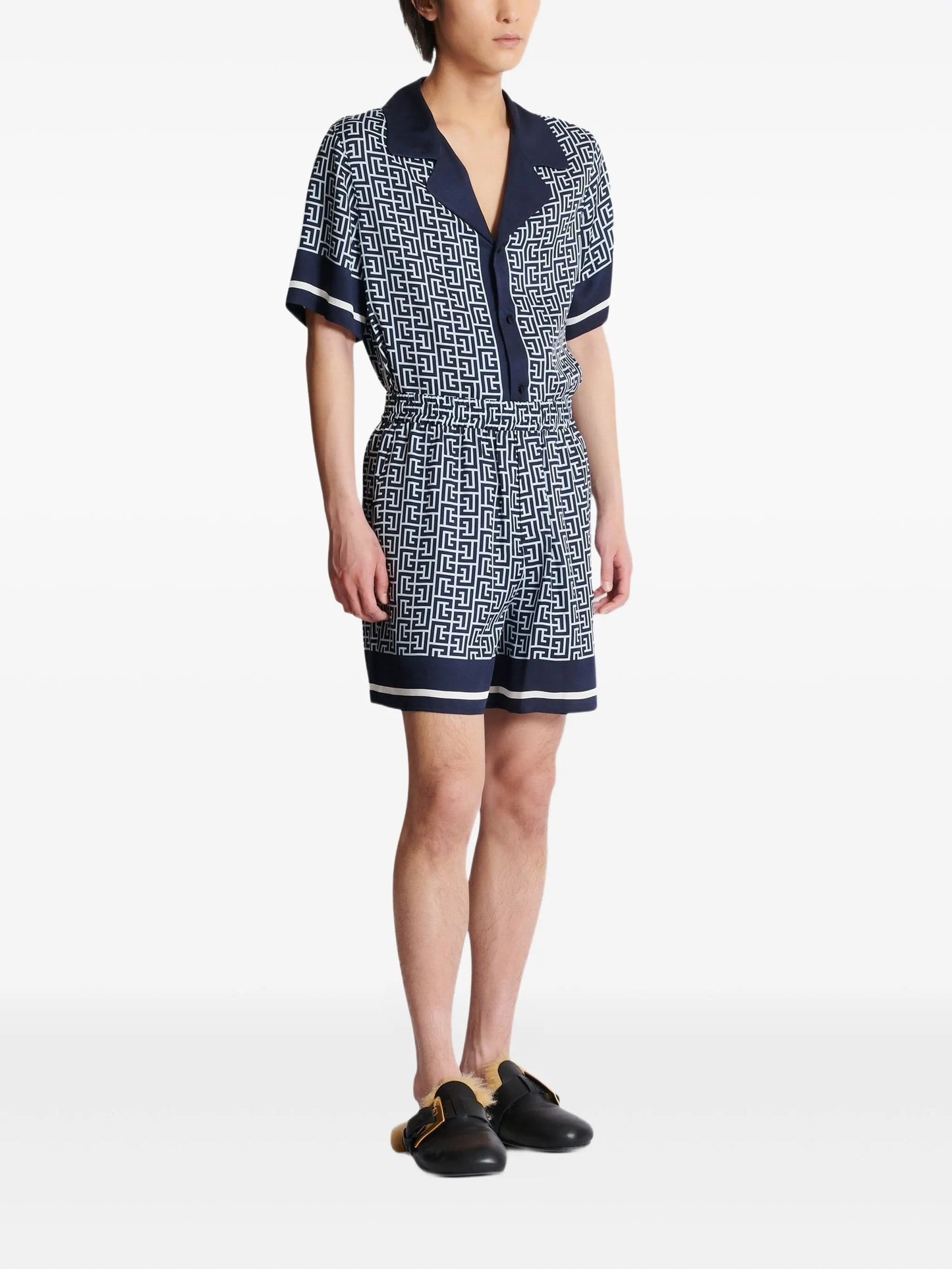 monogram-pattern shorts