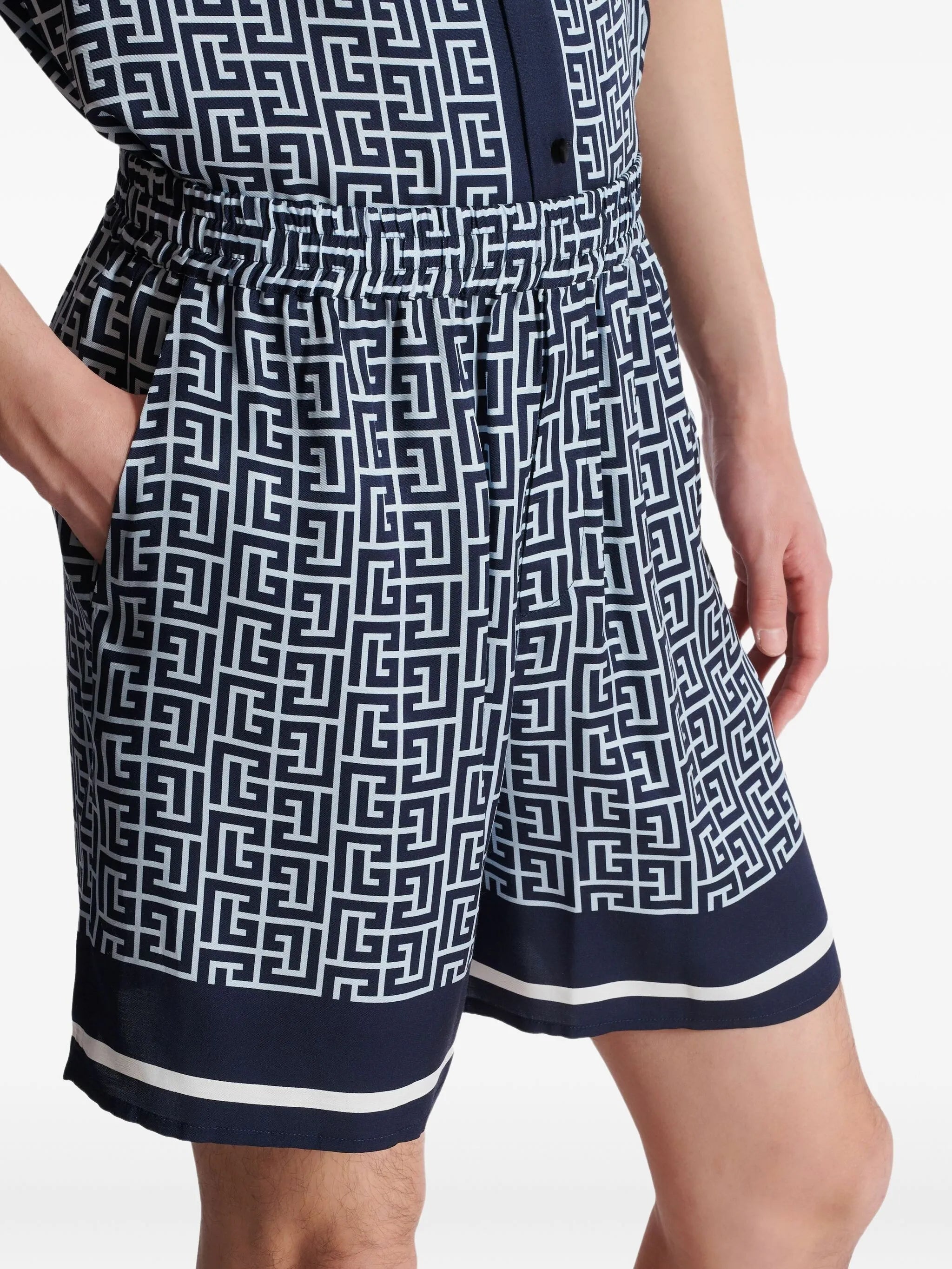 monogram-pattern shorts