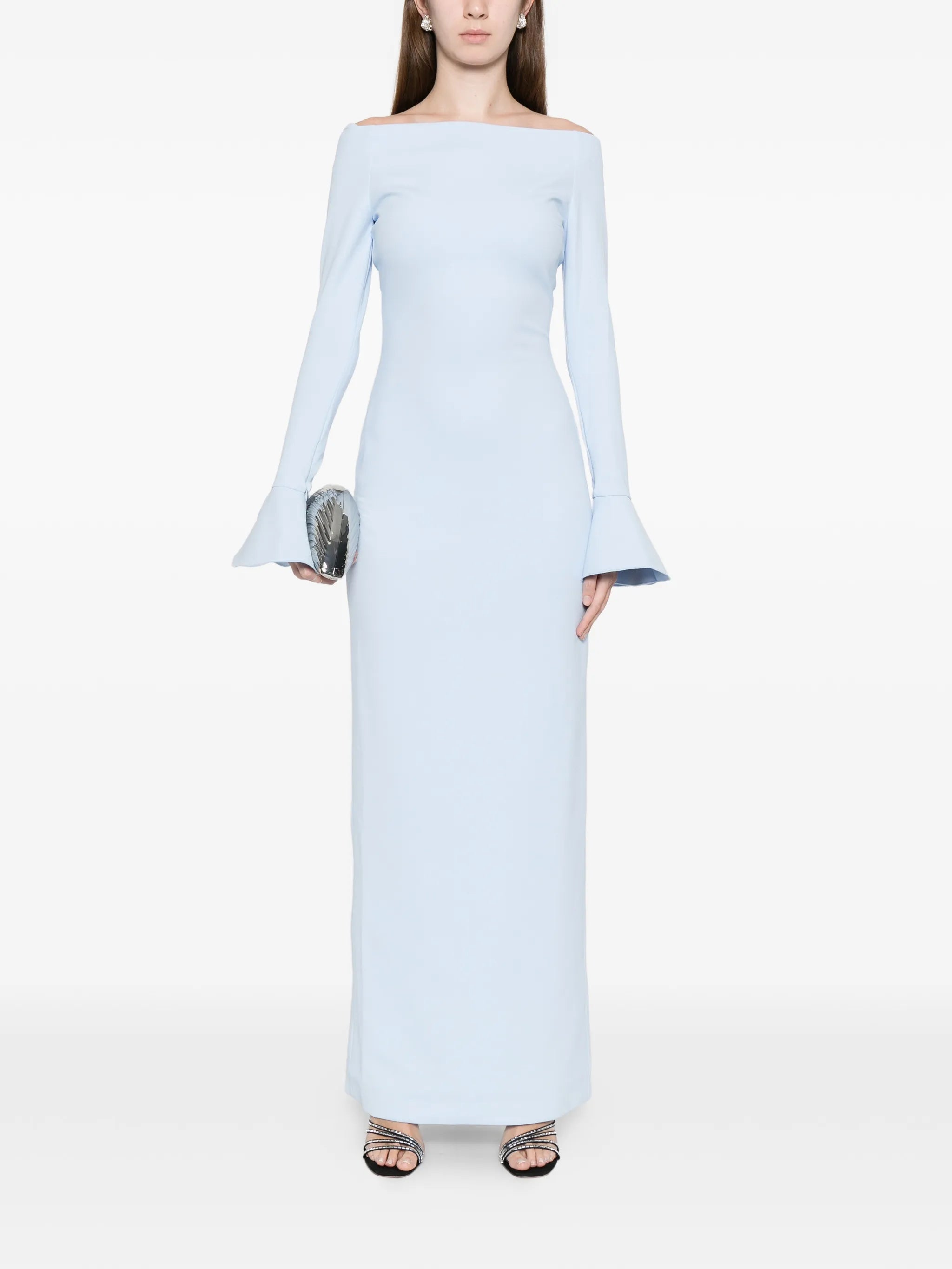 Anica bell-sleeve maxi dress