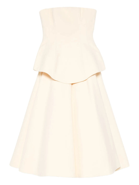 Ada strapless peplum midi dress
