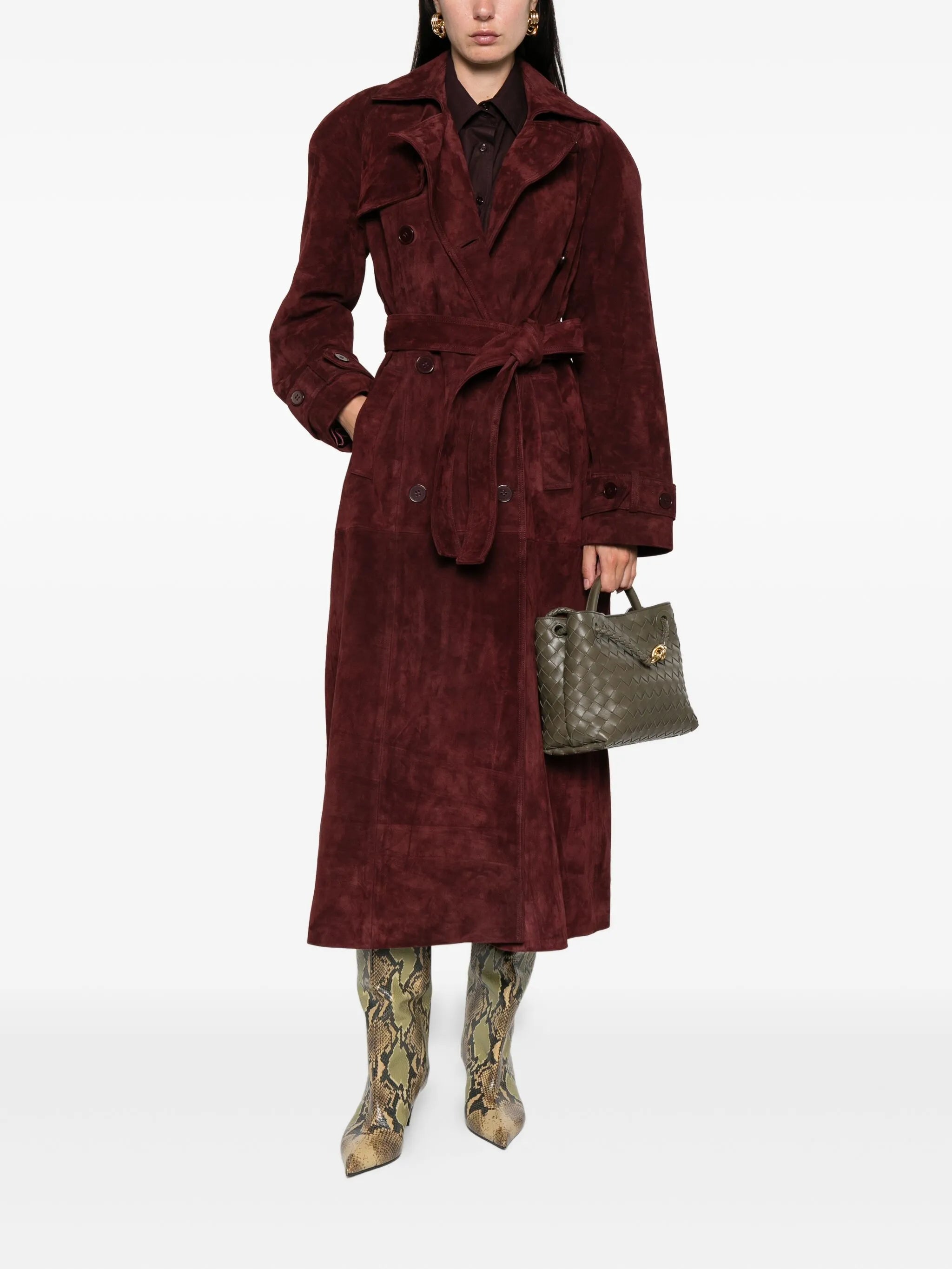 Corrin suede trench coat
